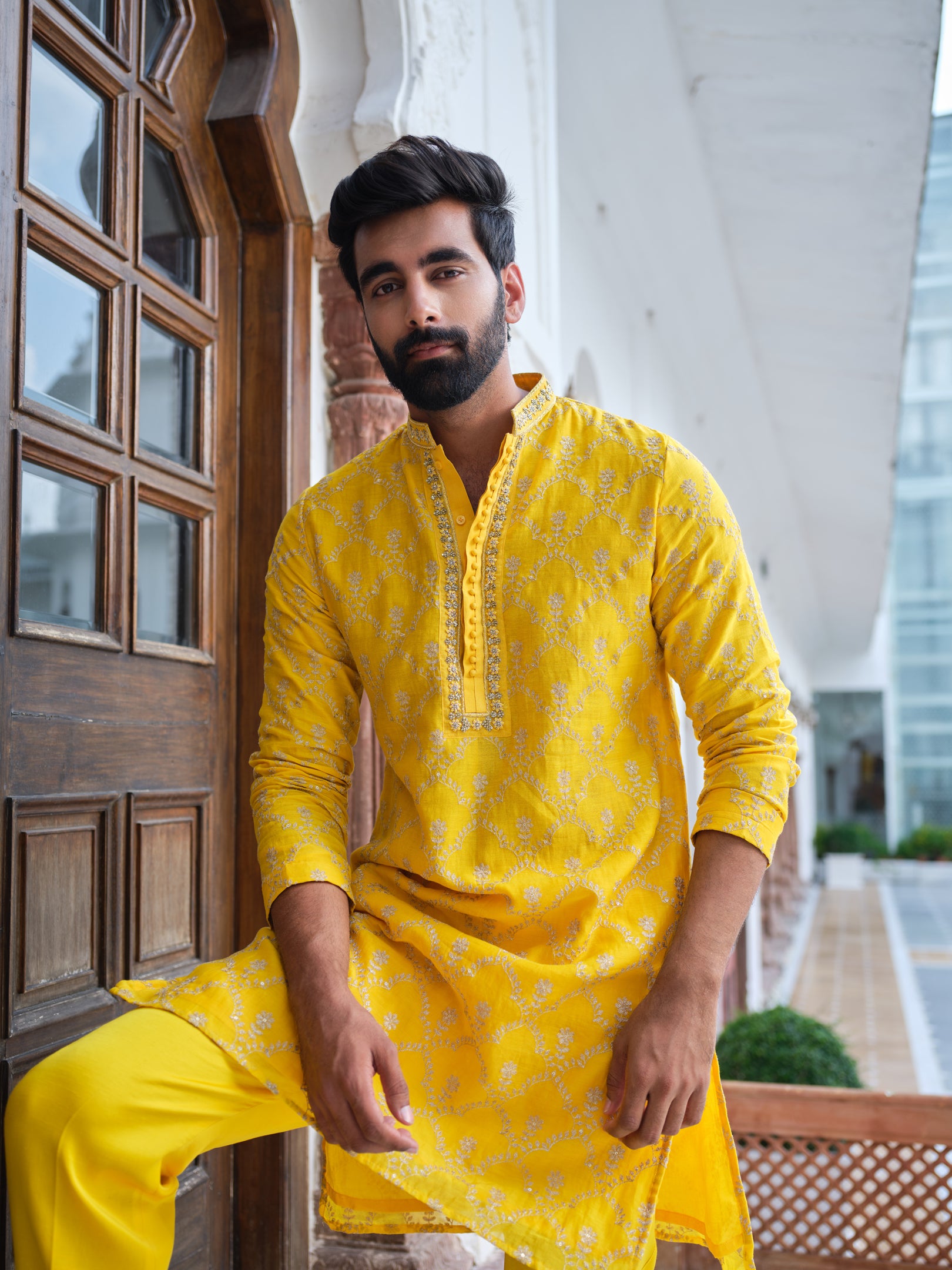 Festive Marigold Kurta Set