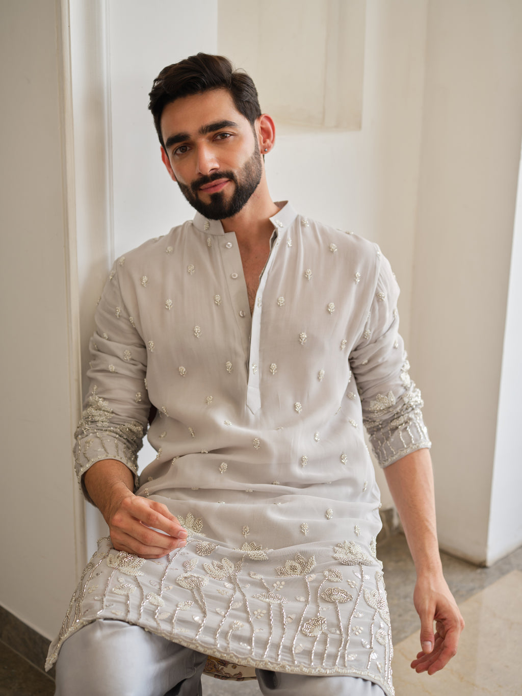 Grey Bloom Patiyala Set