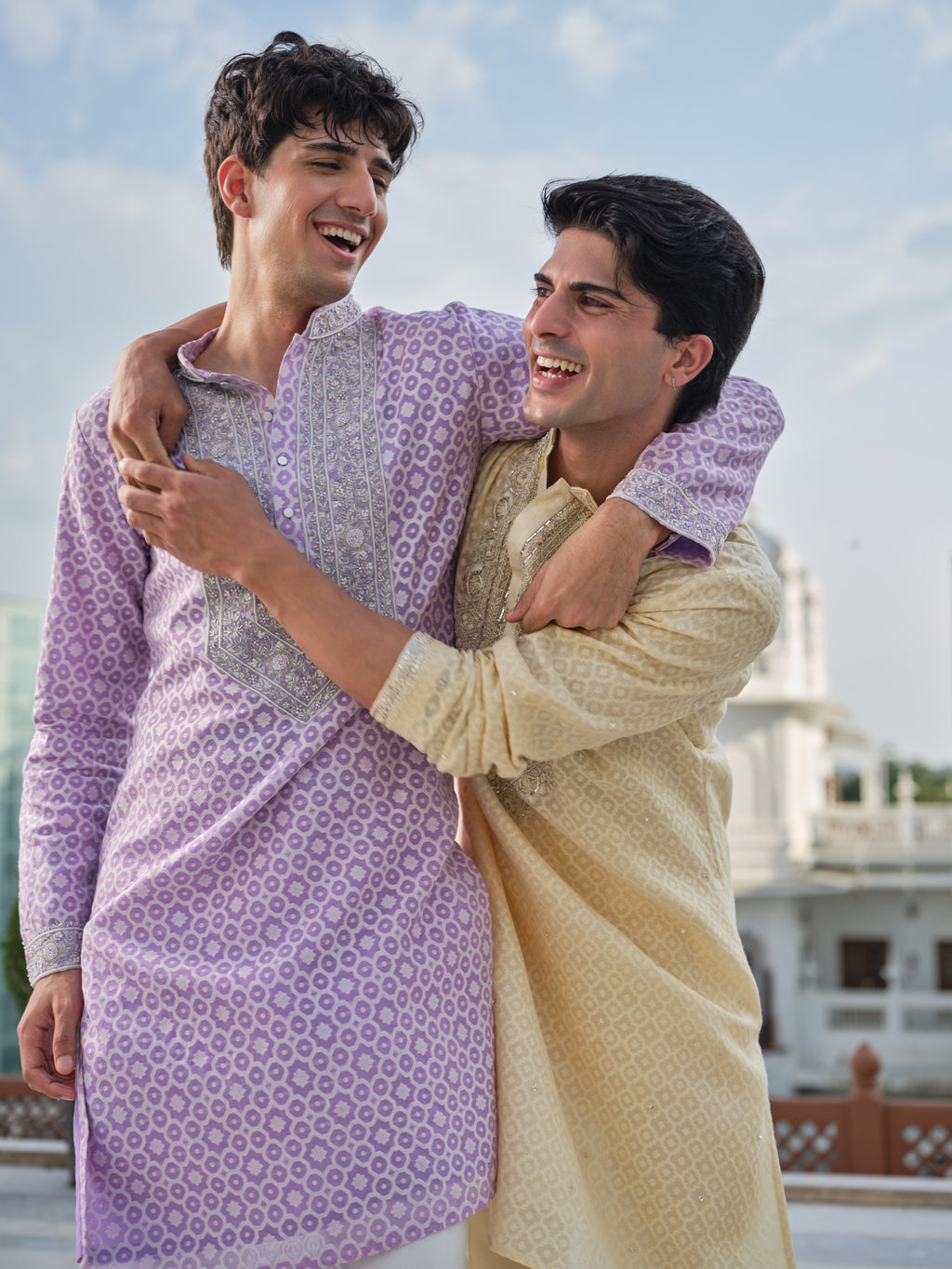 Lavender Zari Petals Kurta Set
