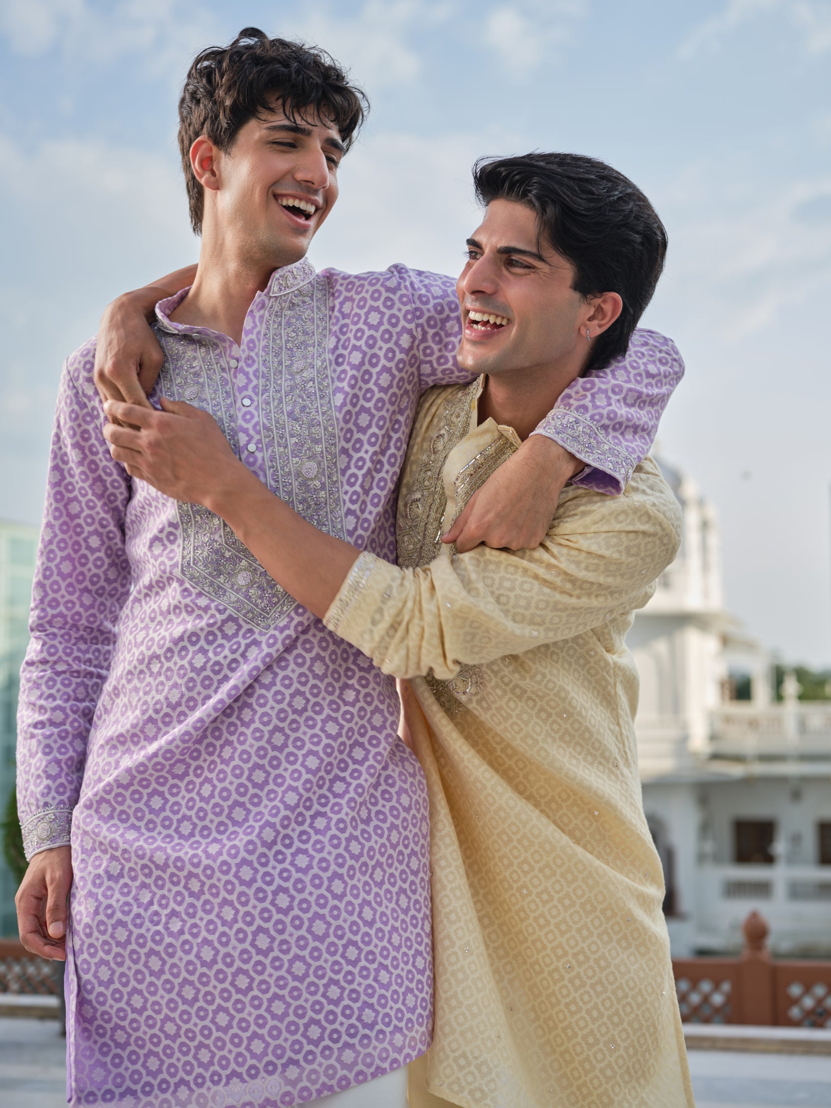 Lavender Zari Petals Kurta Set