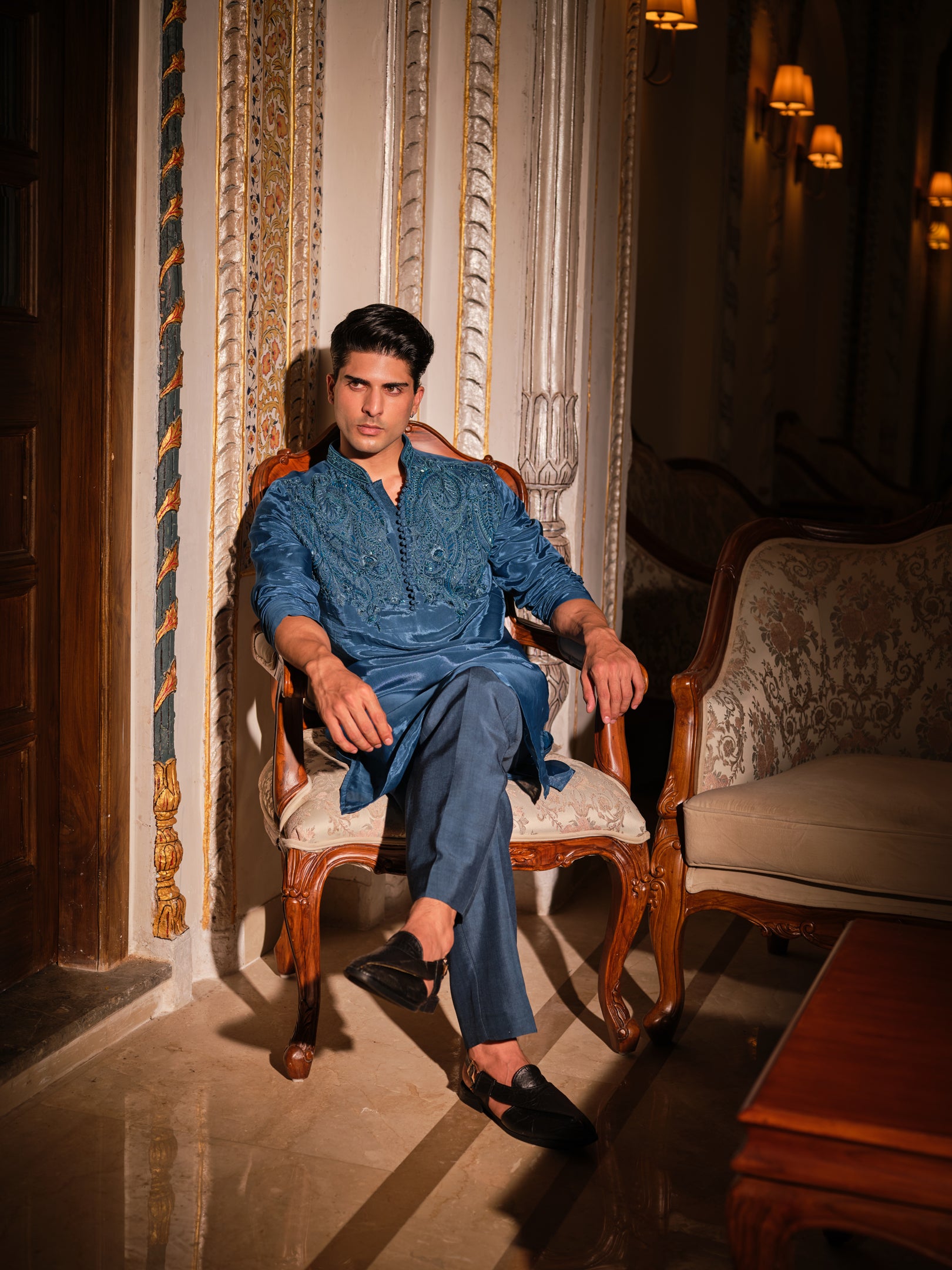 Indigo Starlit Kurta Set