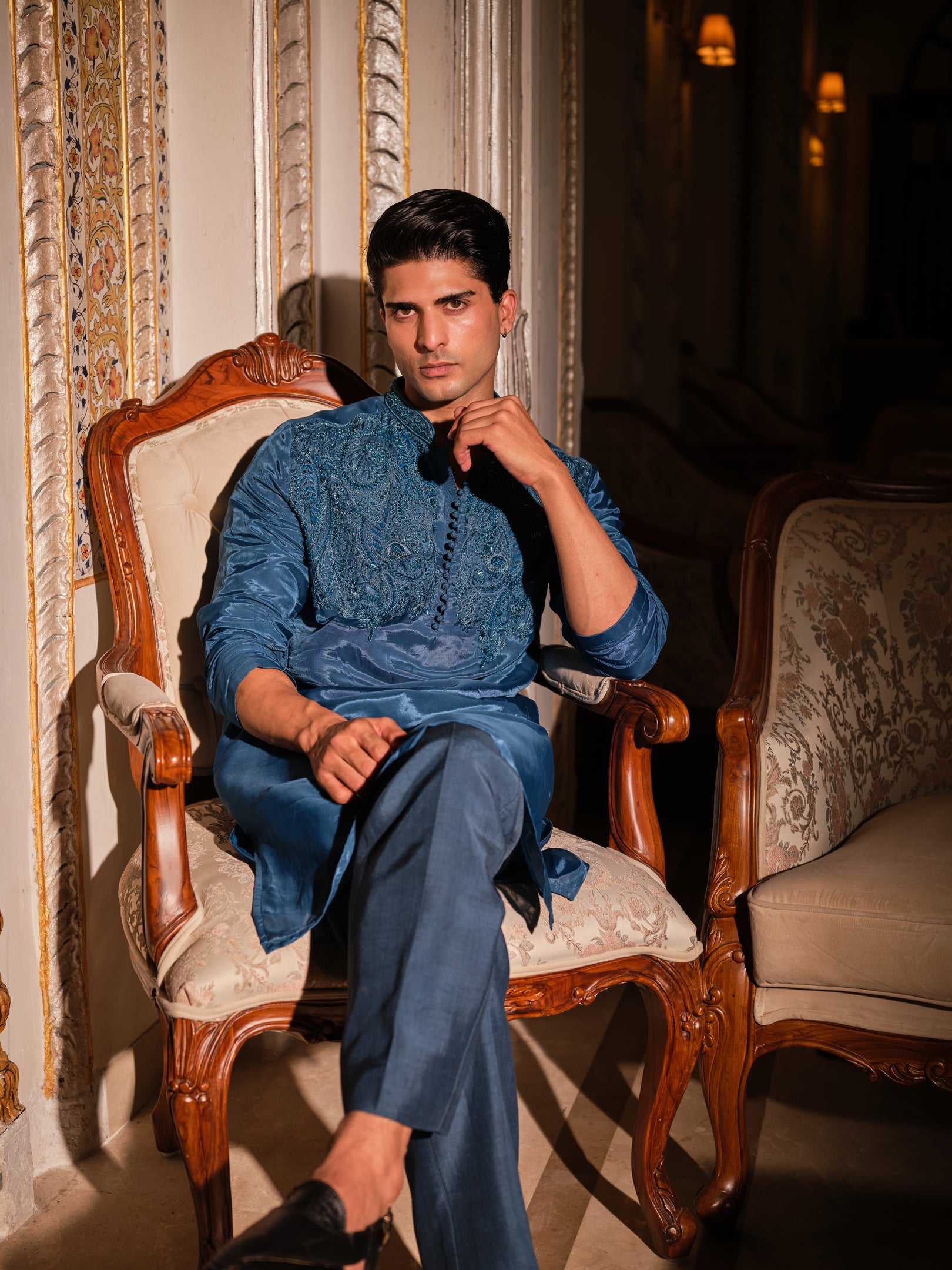 Indigo Starlit Kurta Set