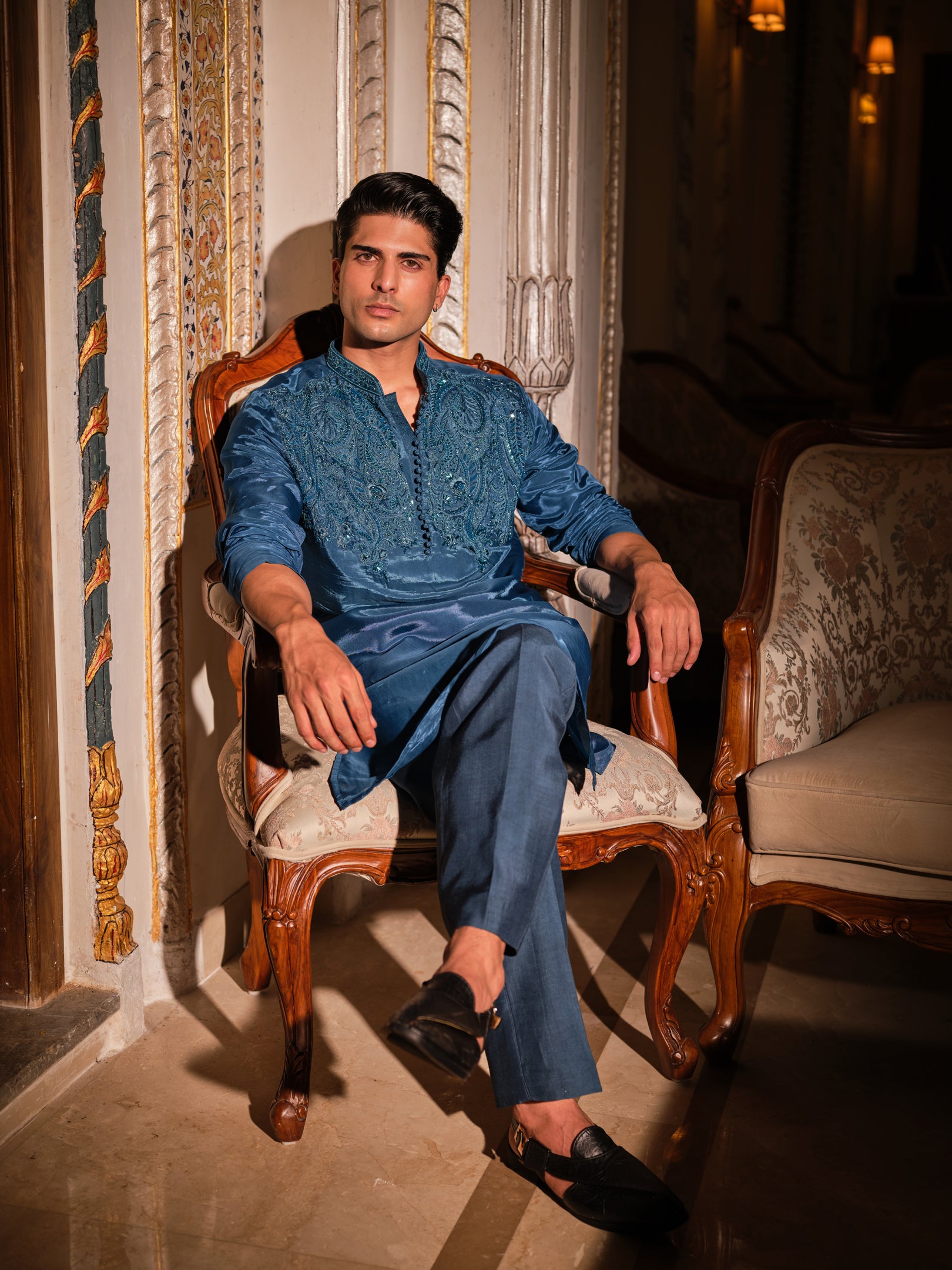 Indigo Starlit Kurta Set