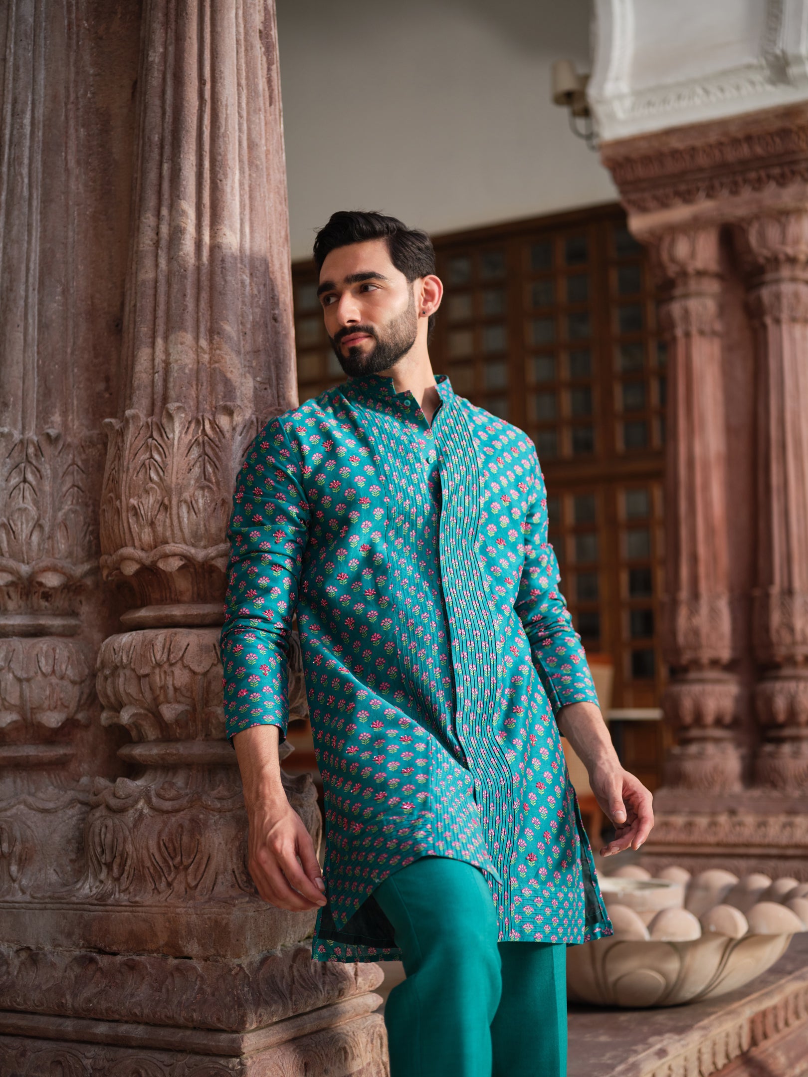 Teal Garden Kurta Set