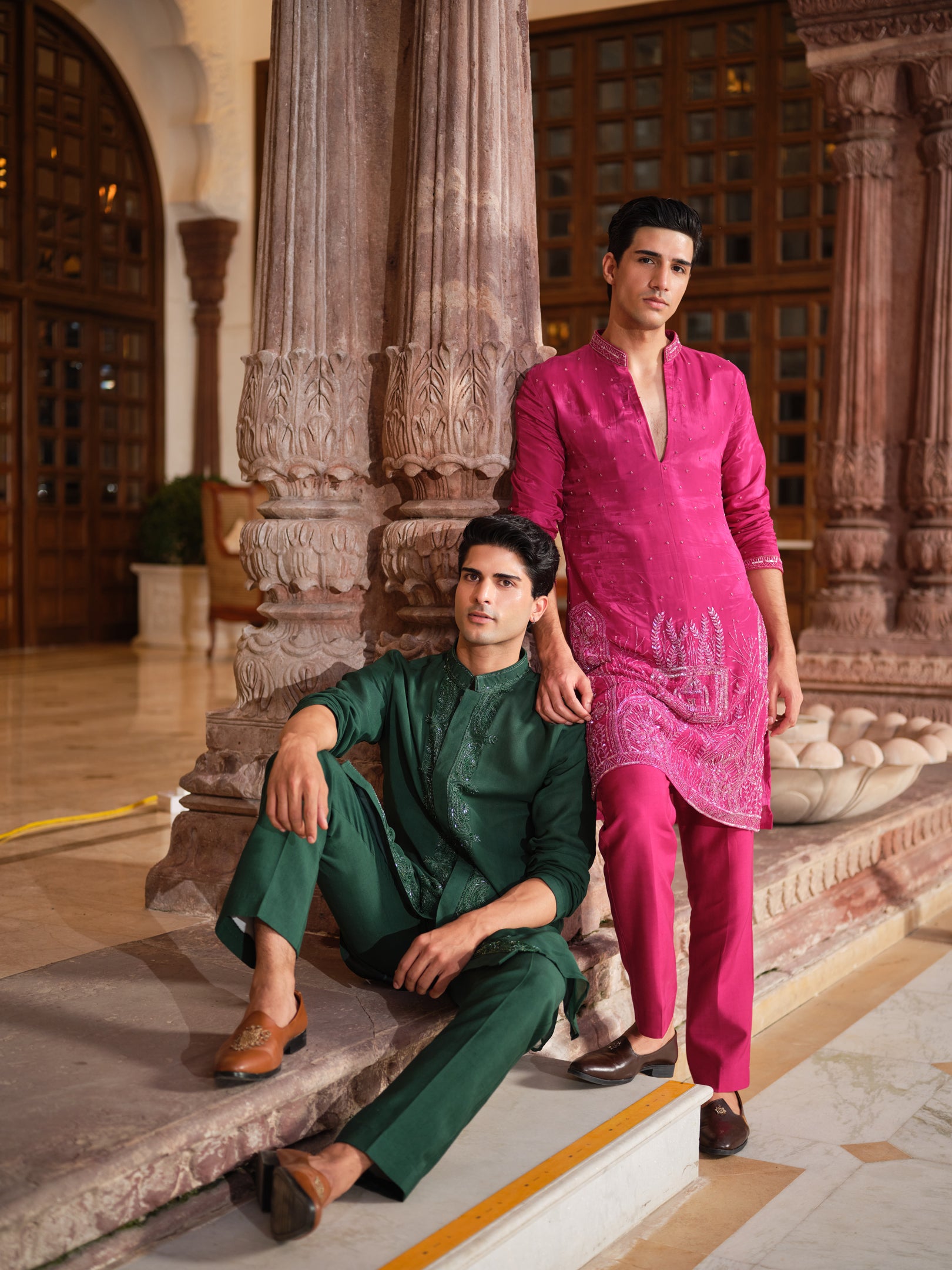 Rani Pink Ornate Kurta Set