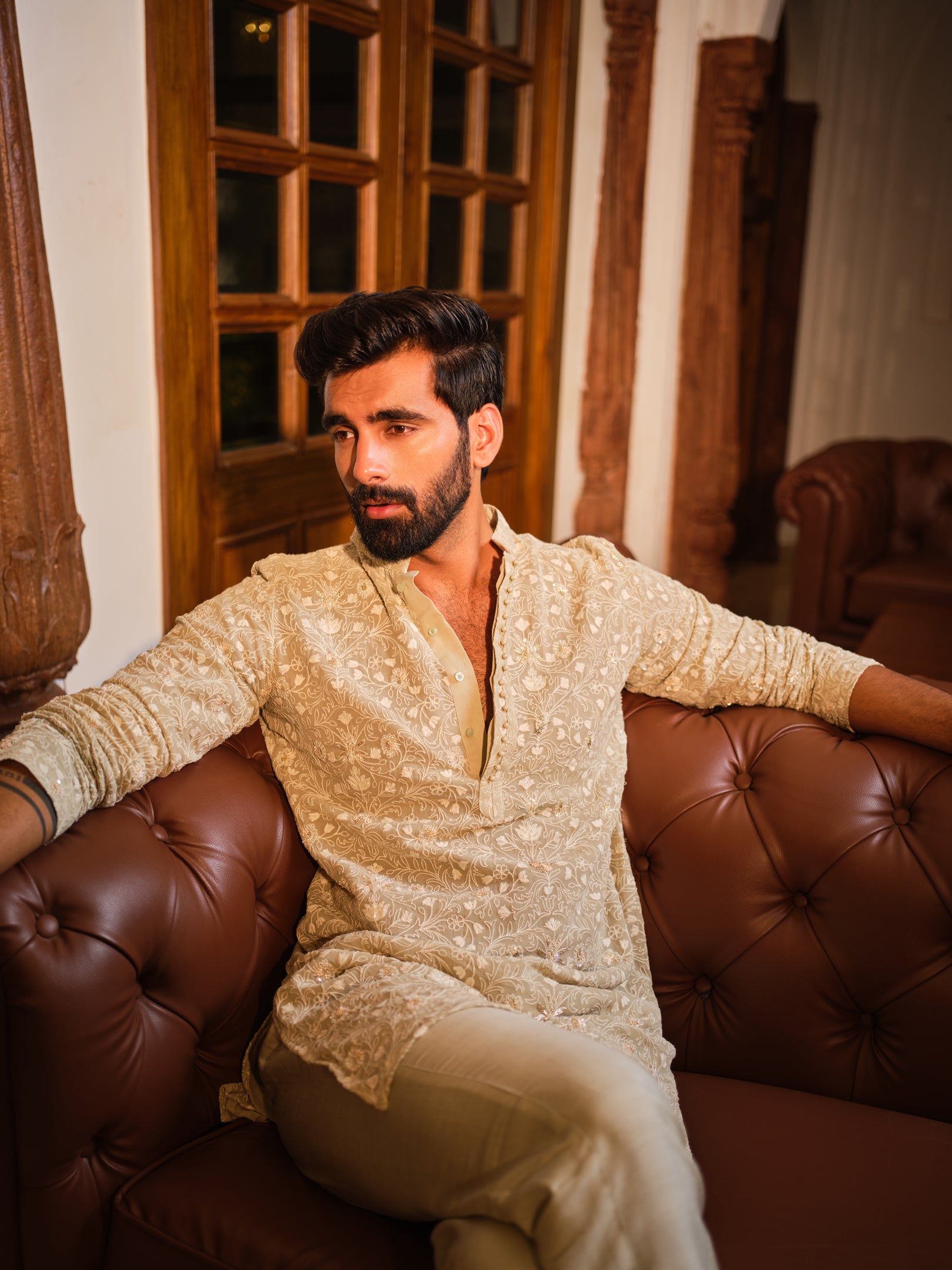 Pistachio Flora Kurta Set