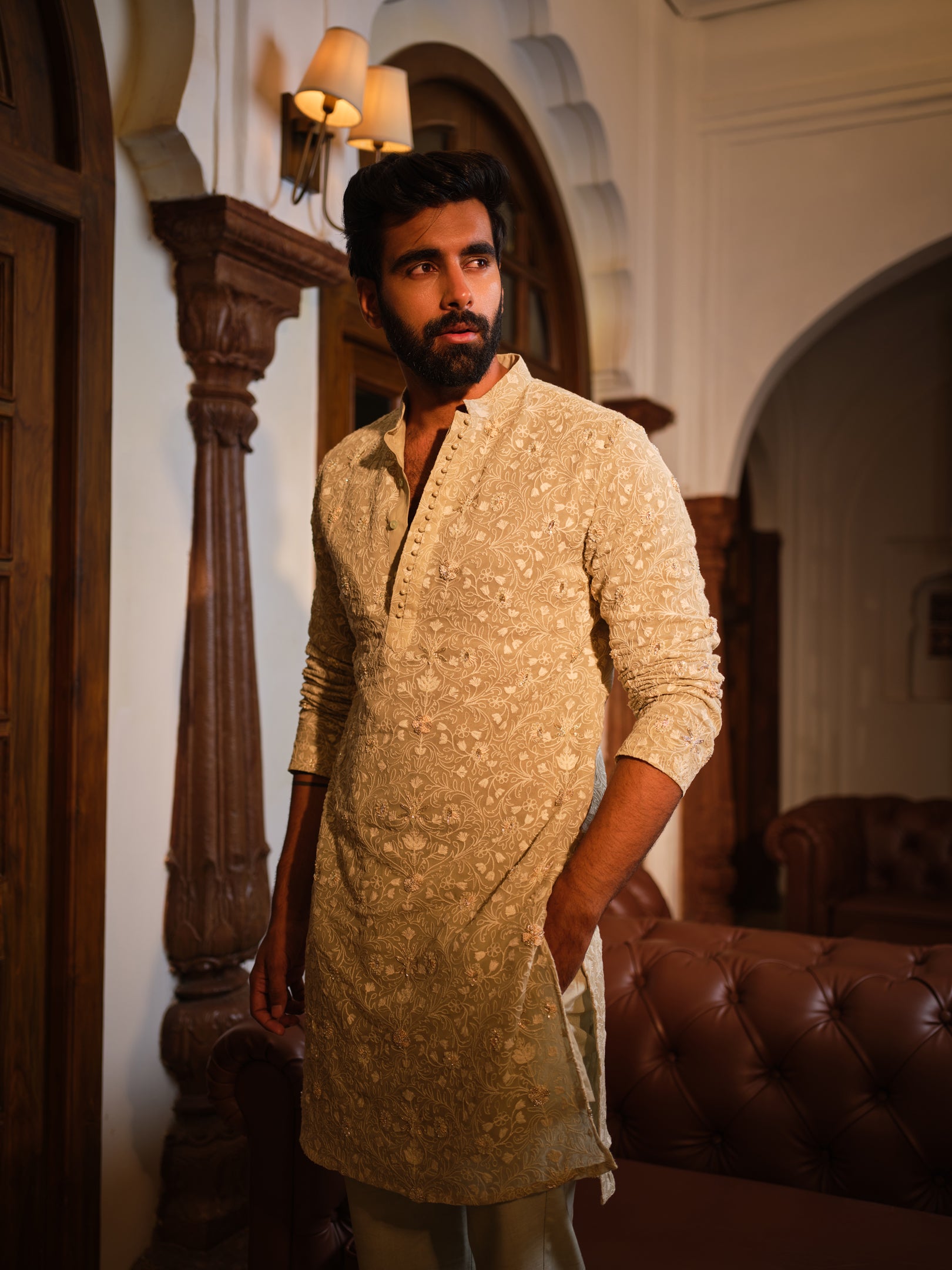 Pistachio Flora Kurta Set