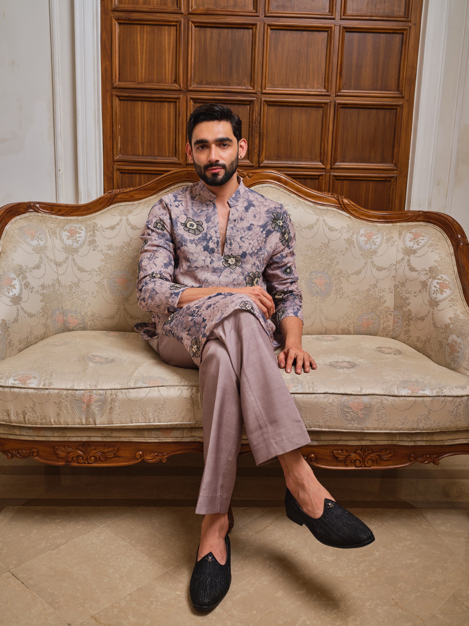 Stone Blue Garden Kurta Set