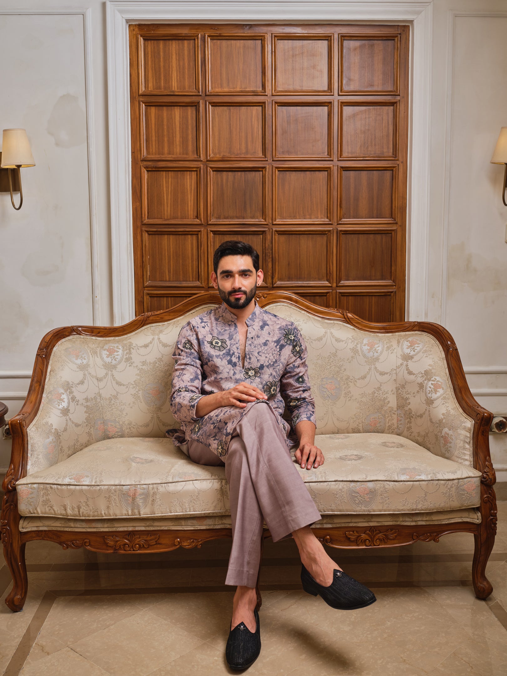 Stone Blue Garden Kurta Set