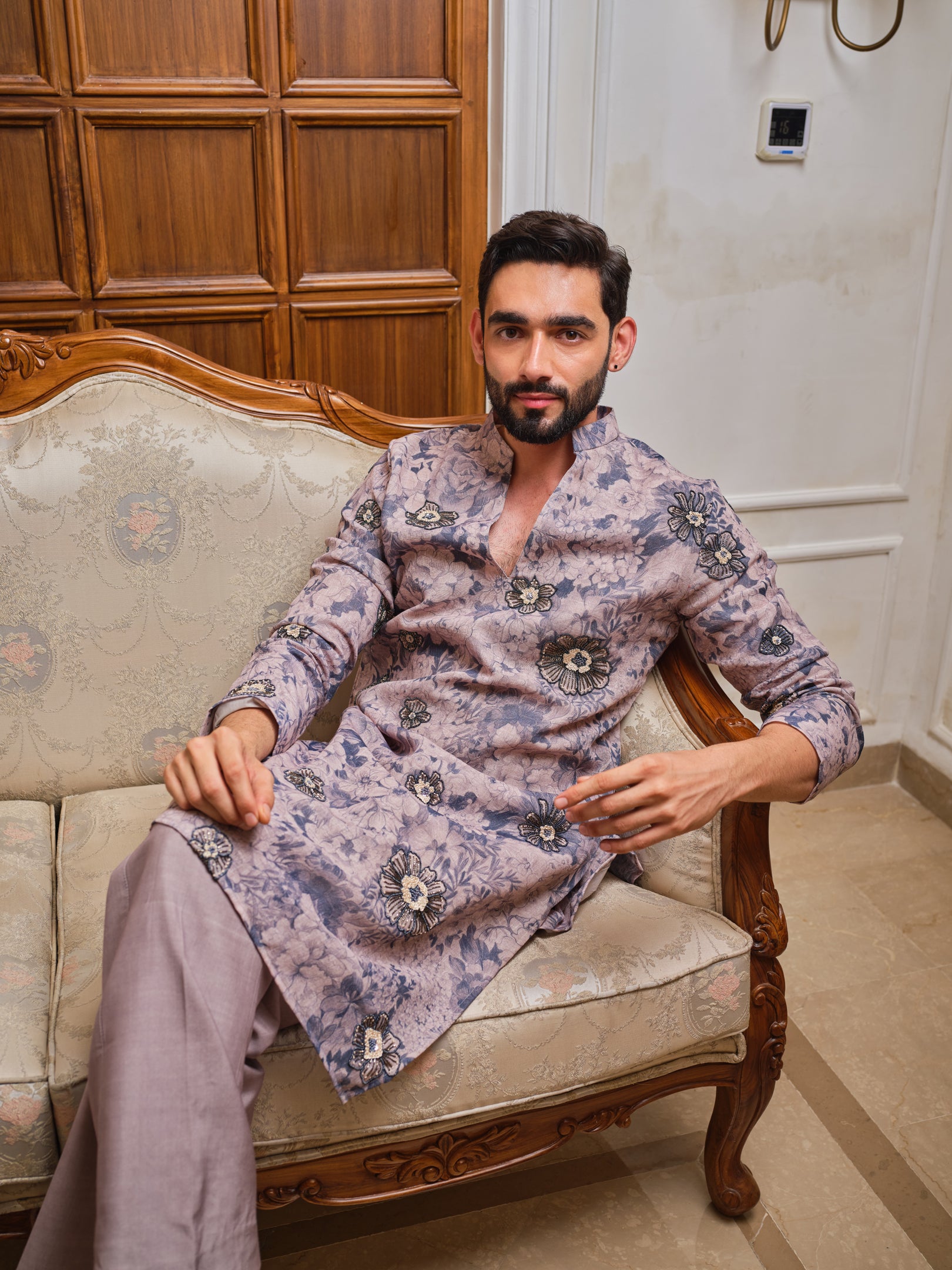 Stone Blue Garden Kurta Set