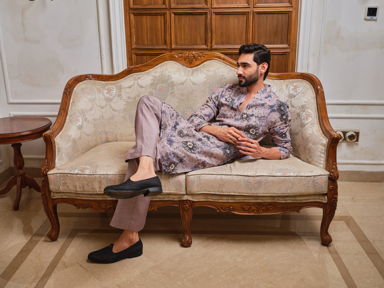 Stone Blue Garden Kurta Set