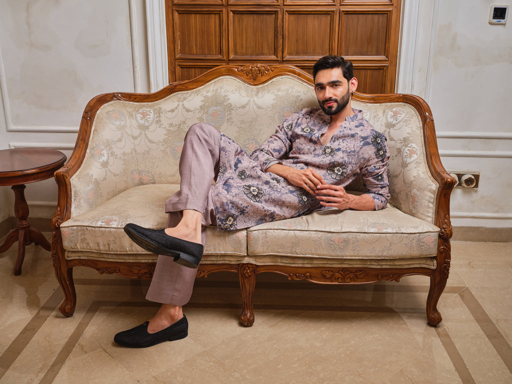 Stone Blue Garden Kurta Set