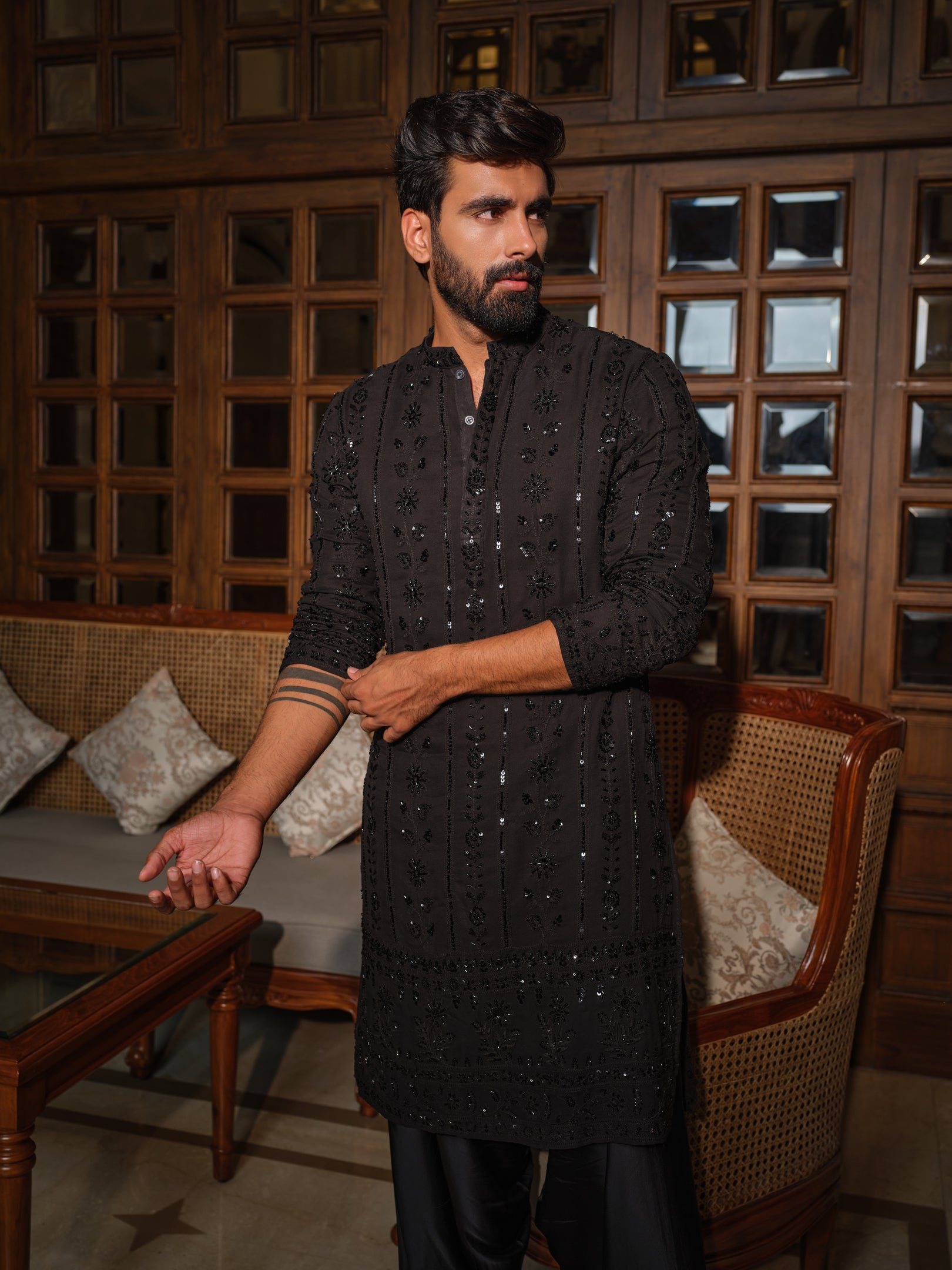 Midnight Black Patiyala Set