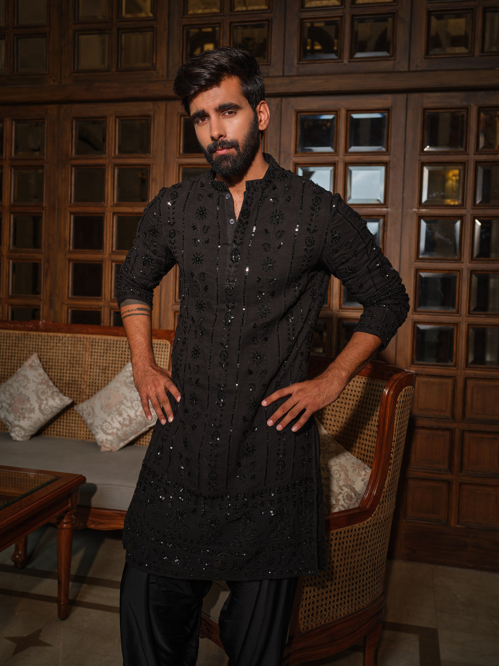 Midnight Black Patiyala Set