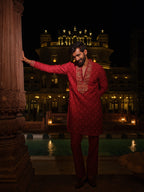 Ruby Zardozi Kurta Set