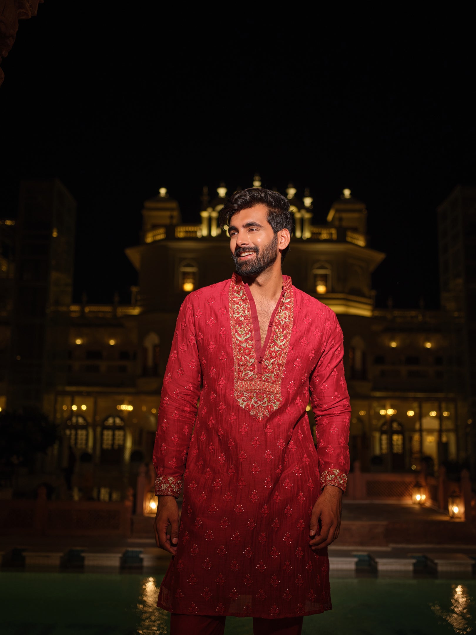Ruby Zardozi Kurta Set