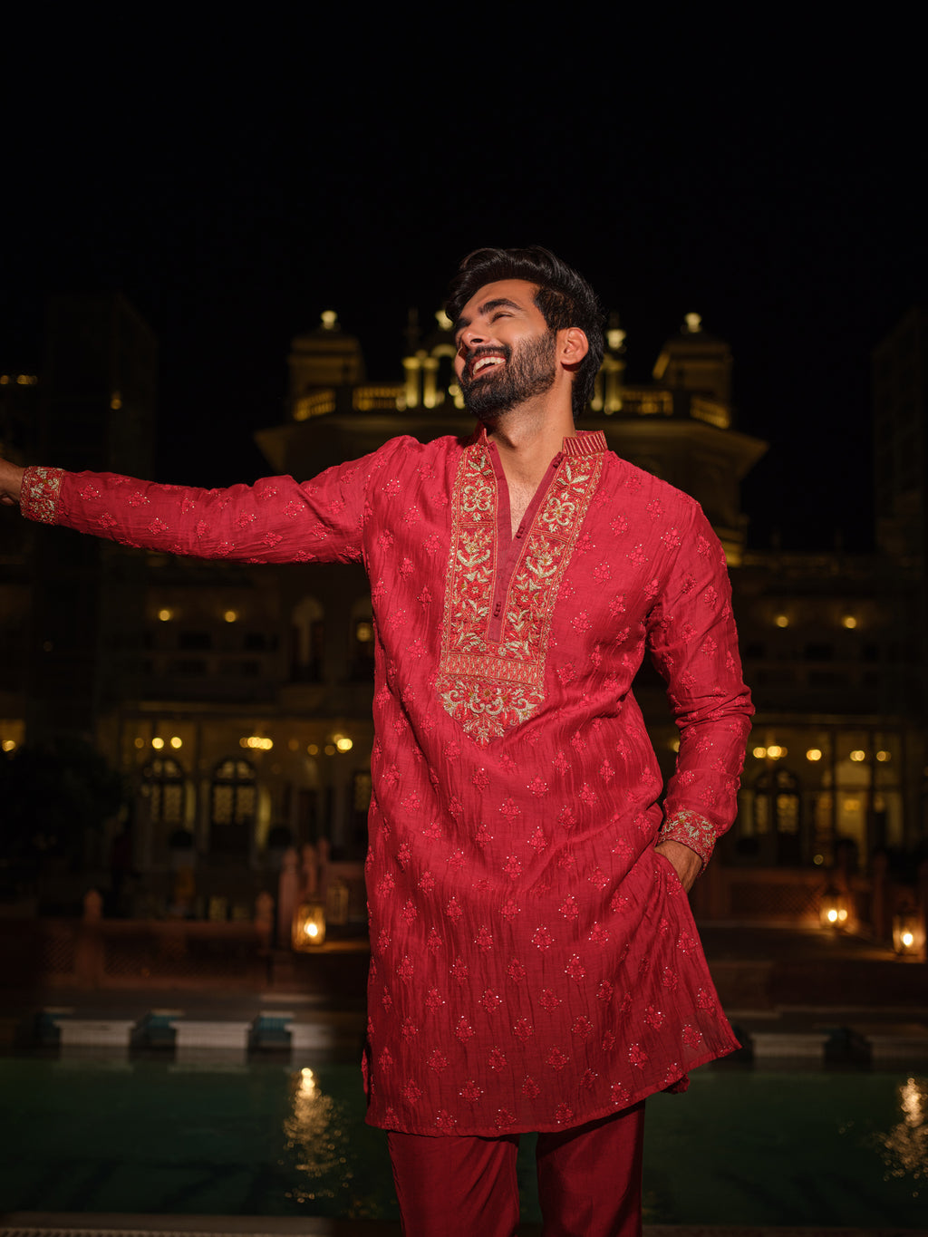 Ruby Zardozi Kurta Set
