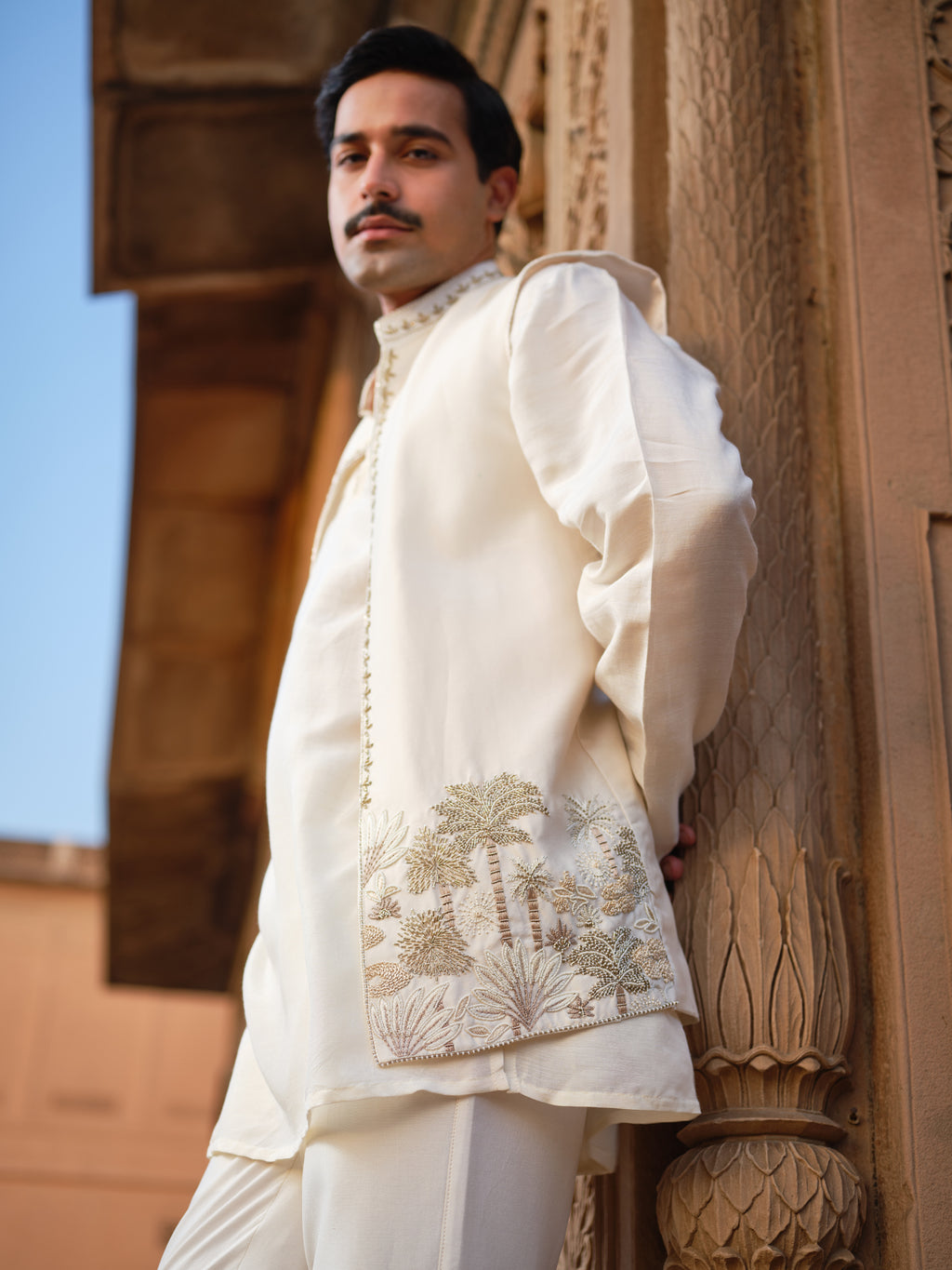 Gajner Kurta Jacket Set