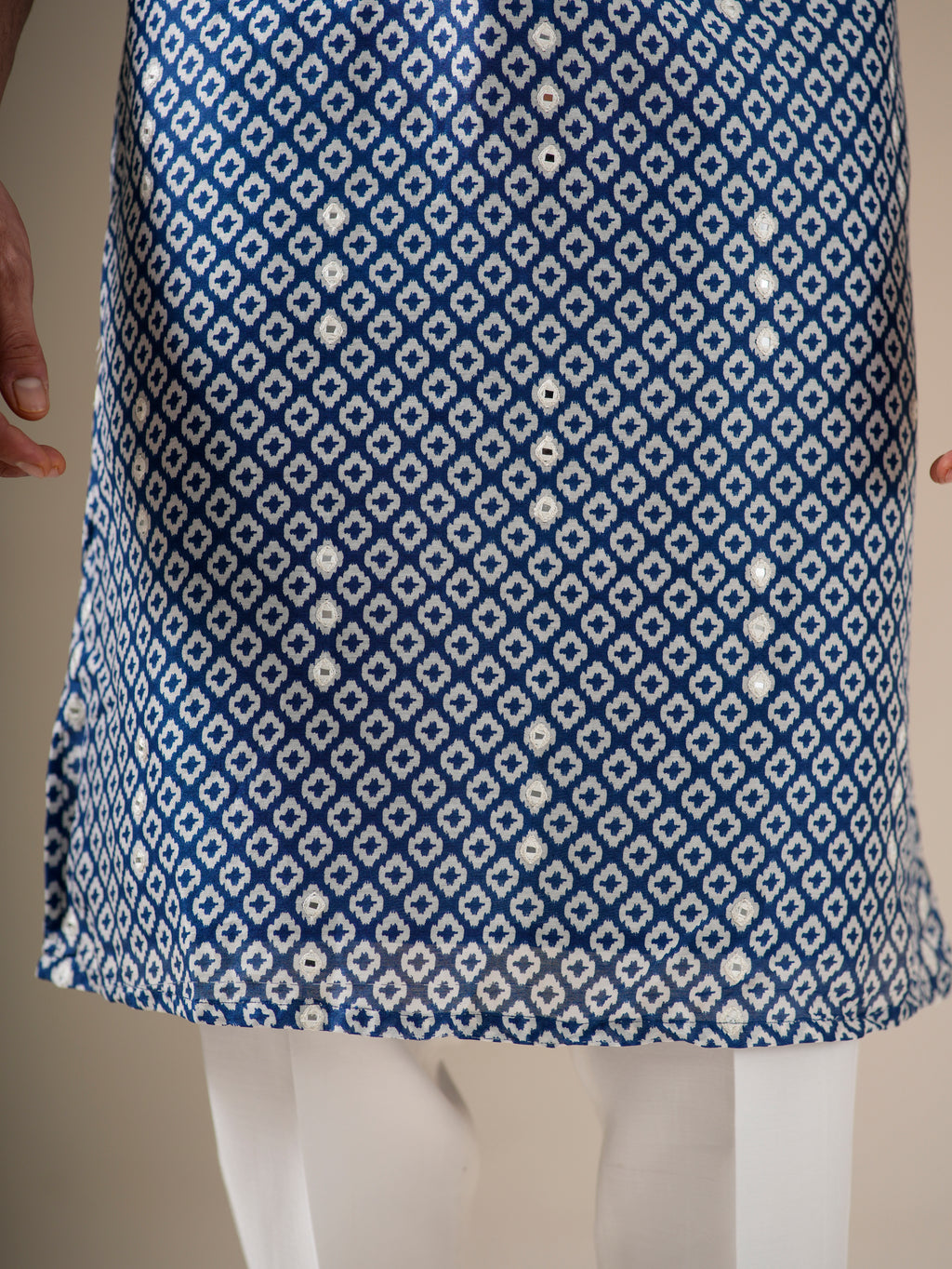 Indigo Mosaic Mirrorwork Kurta Set