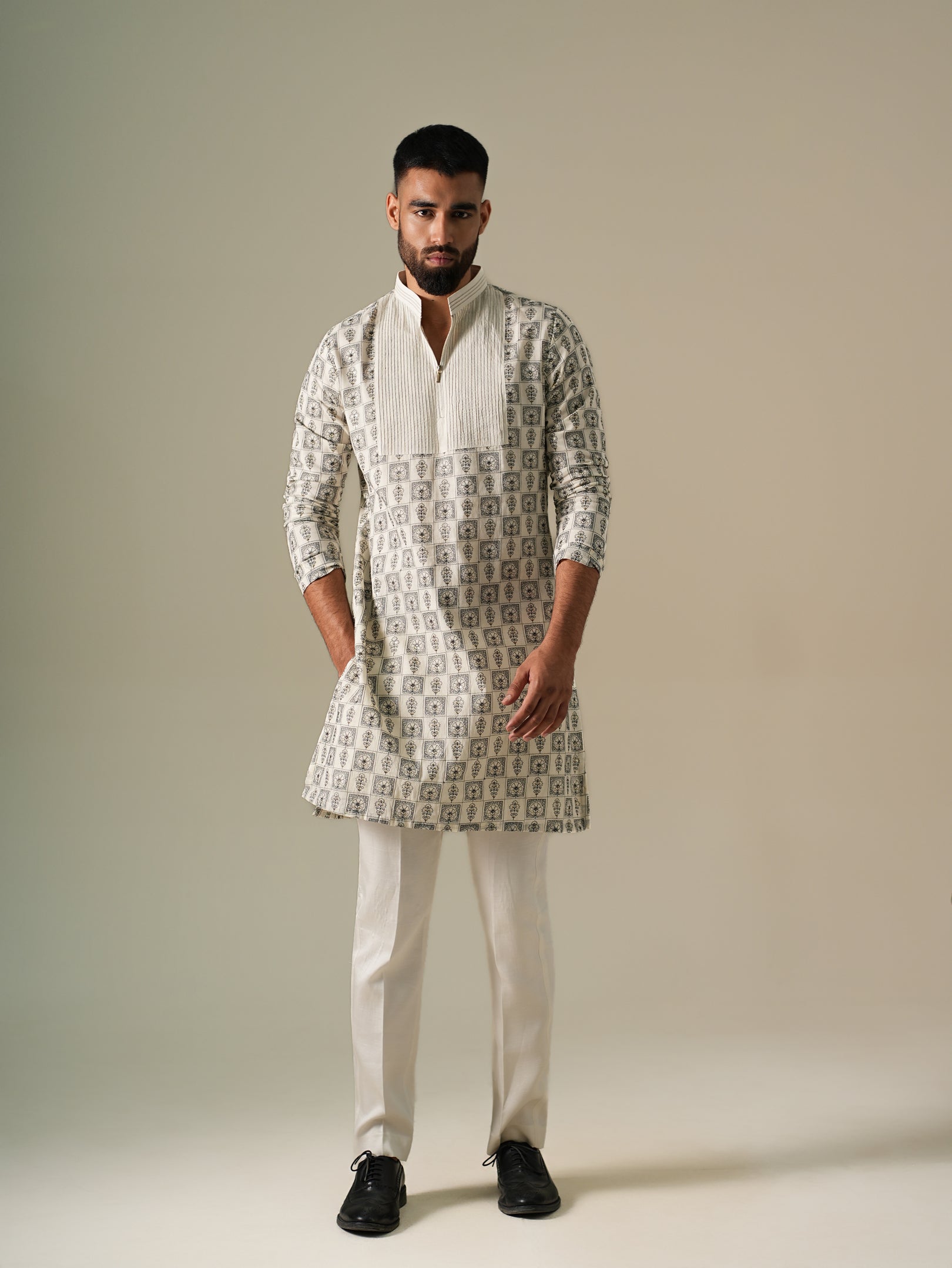 Ivory Mosaic Kurta Set