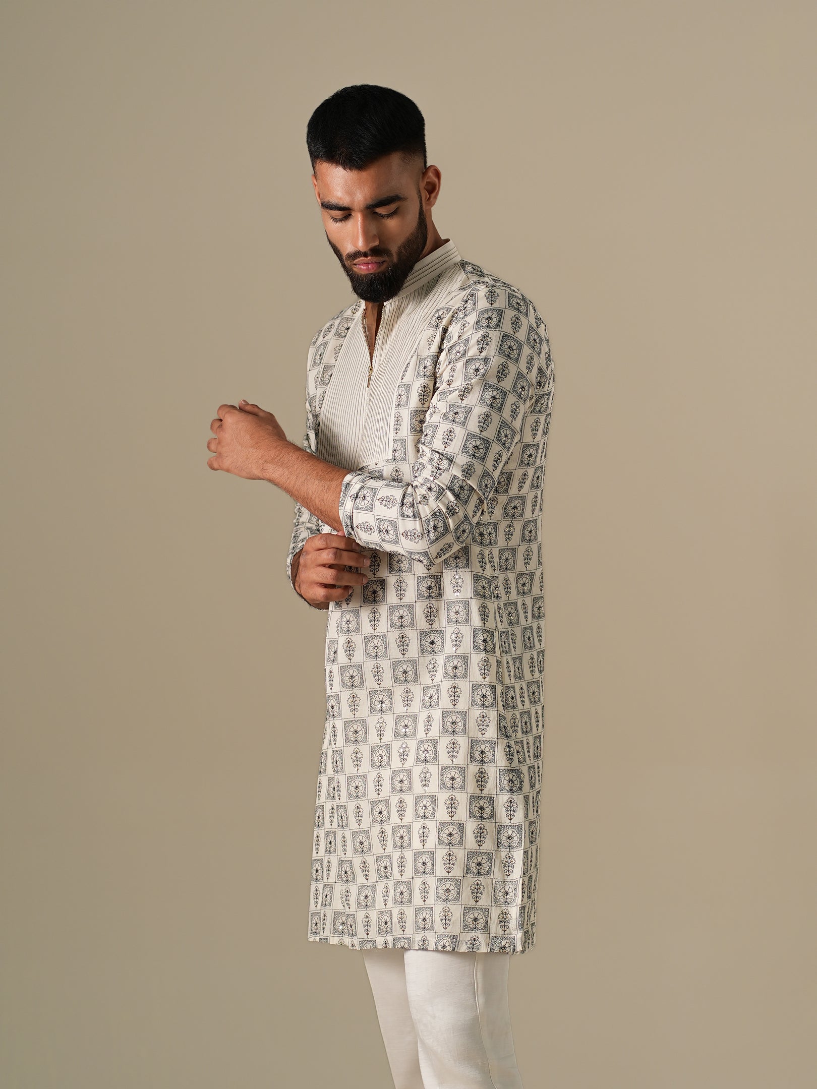 Ivory Mosaic Kurta Set