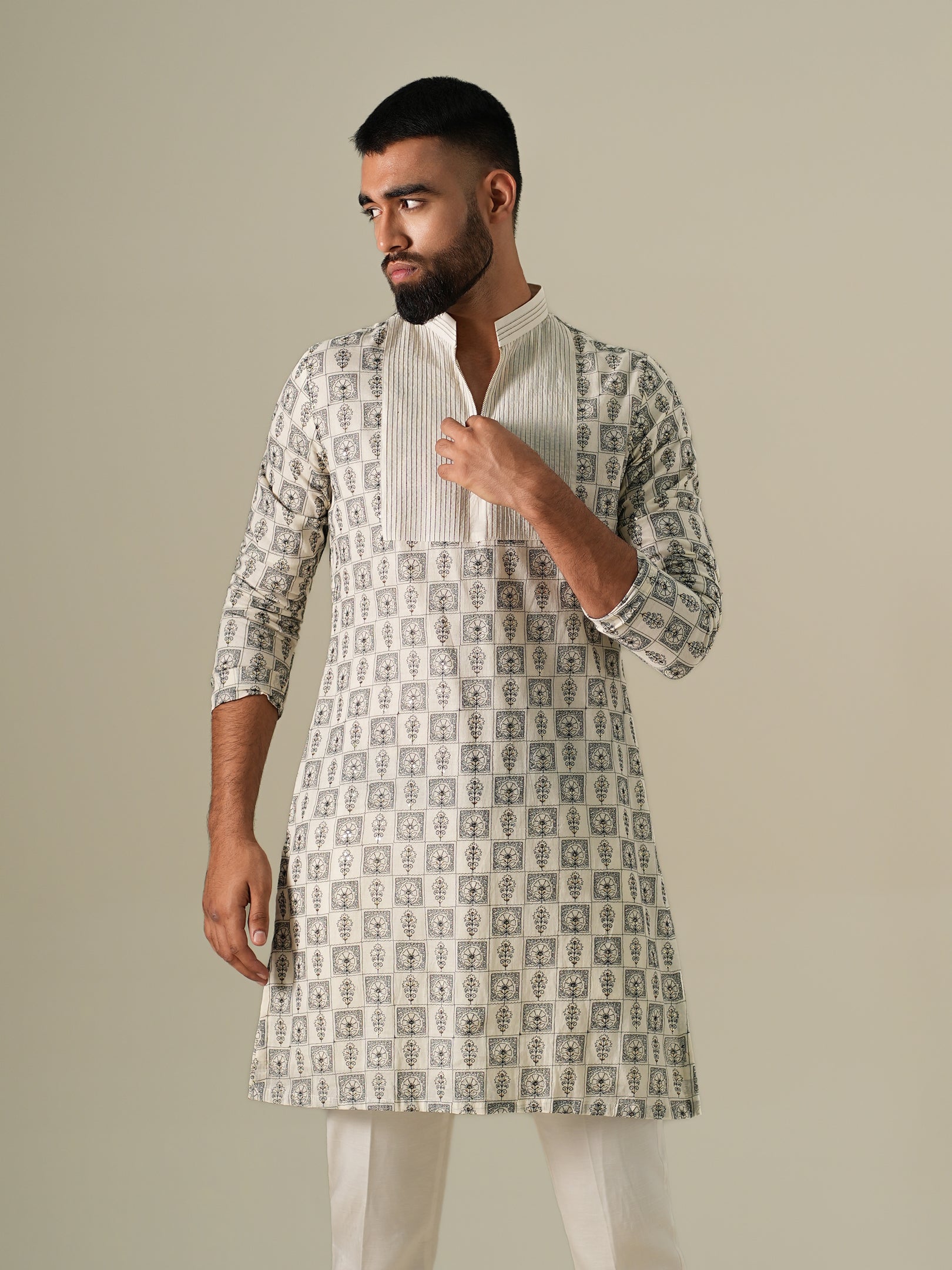 Ivory Mosaic Kurta Set
