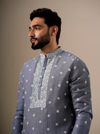 Grey Fleur Kurta Set