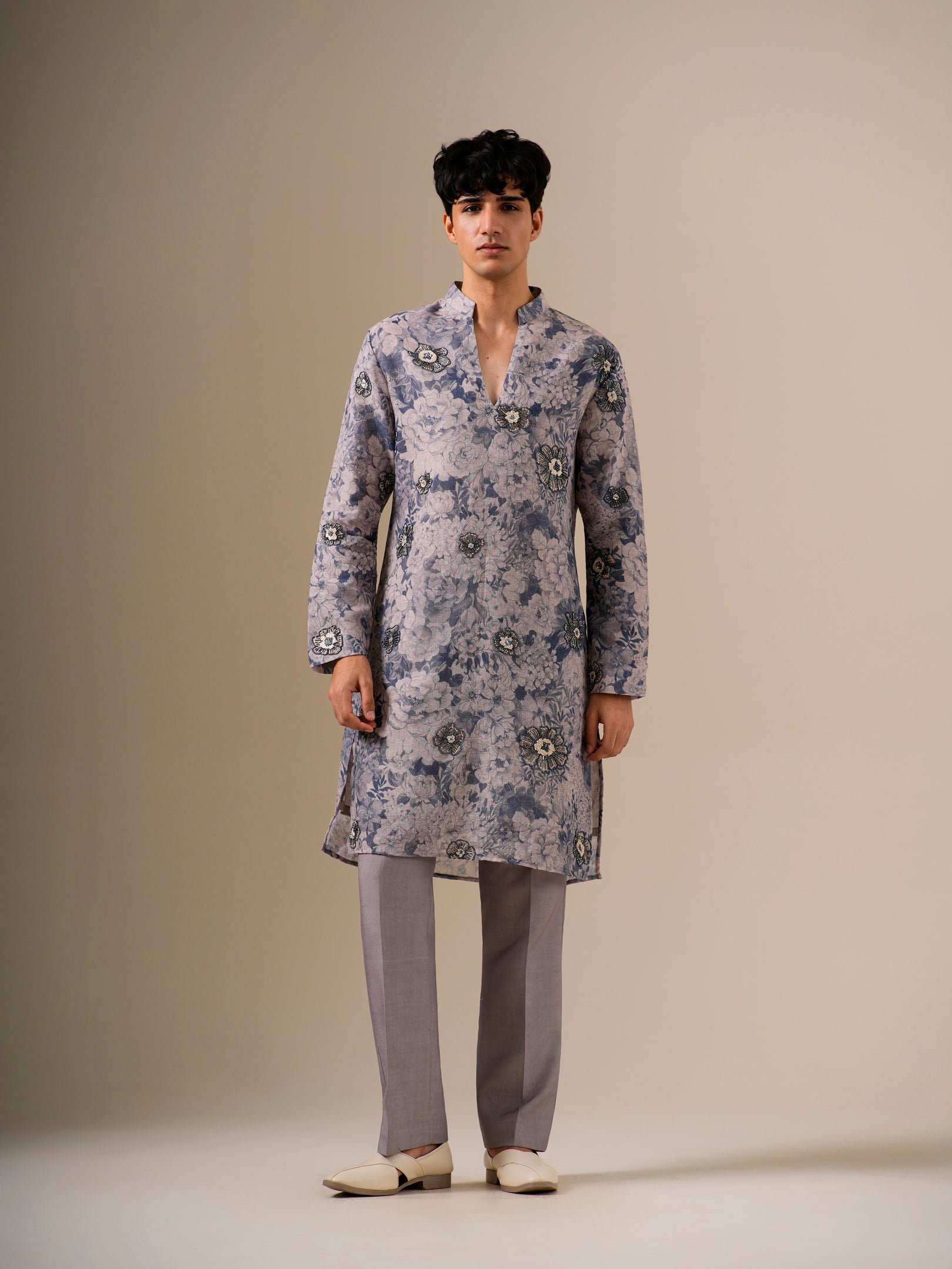 Stone Blue Garden Kurta Set