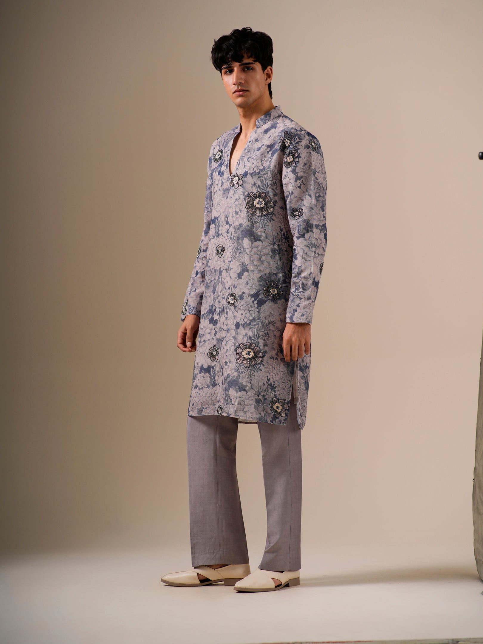 Stone Blue Garden Kurta Set