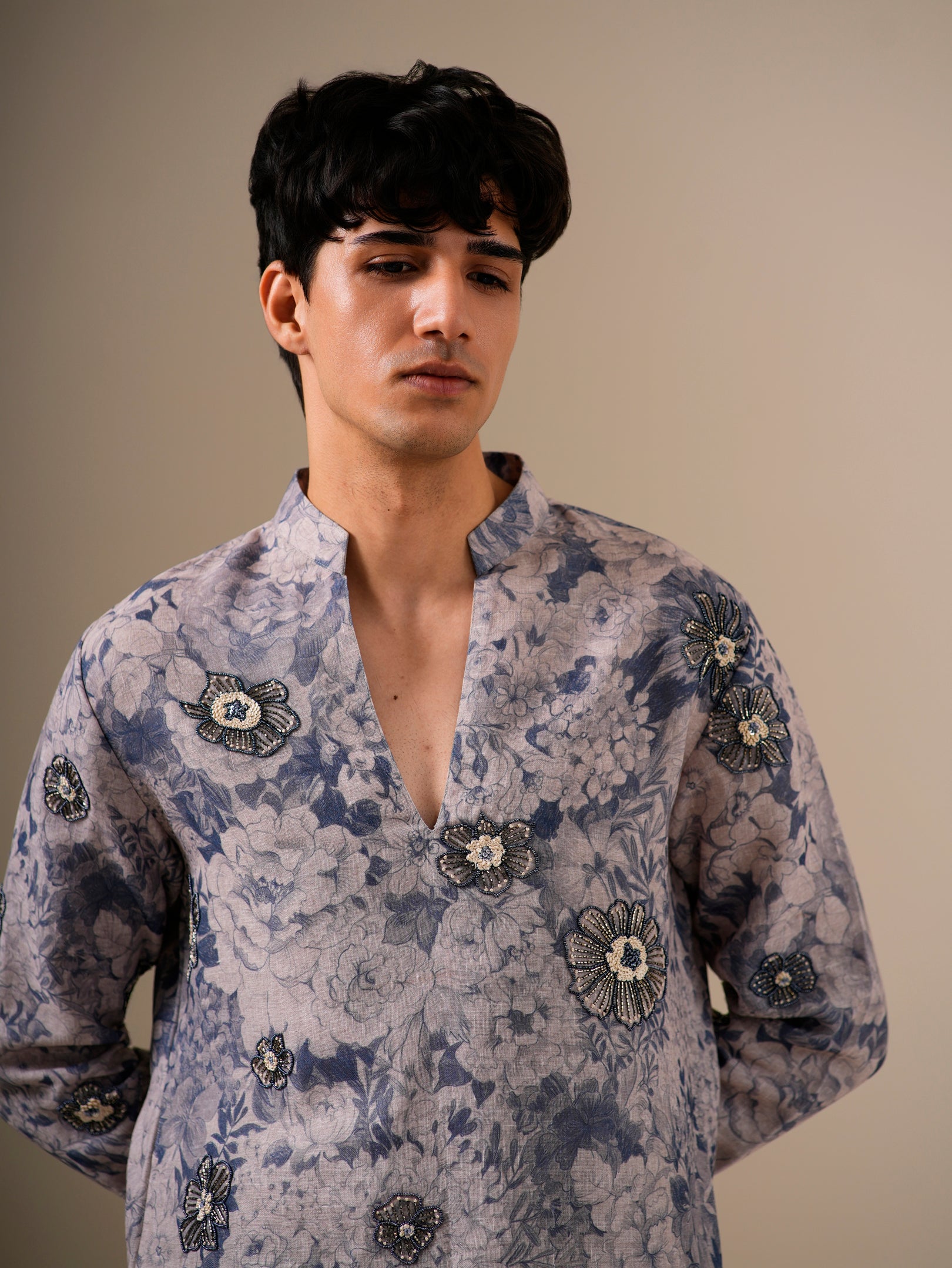 Stone Blue Garden Kurta Set