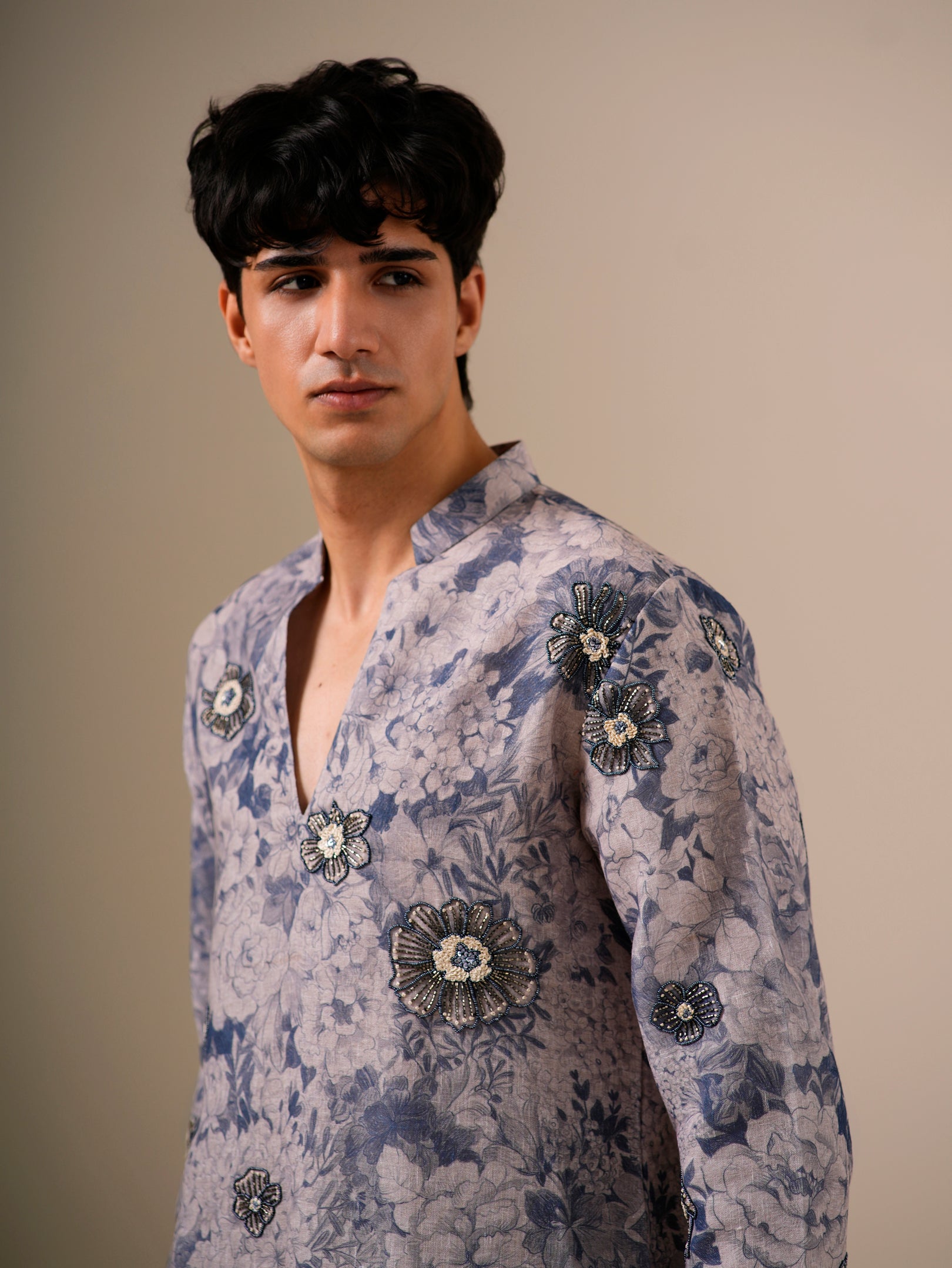 Stone Blue Garden Kurta Set