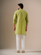 Lime Green Zari Kurta Set