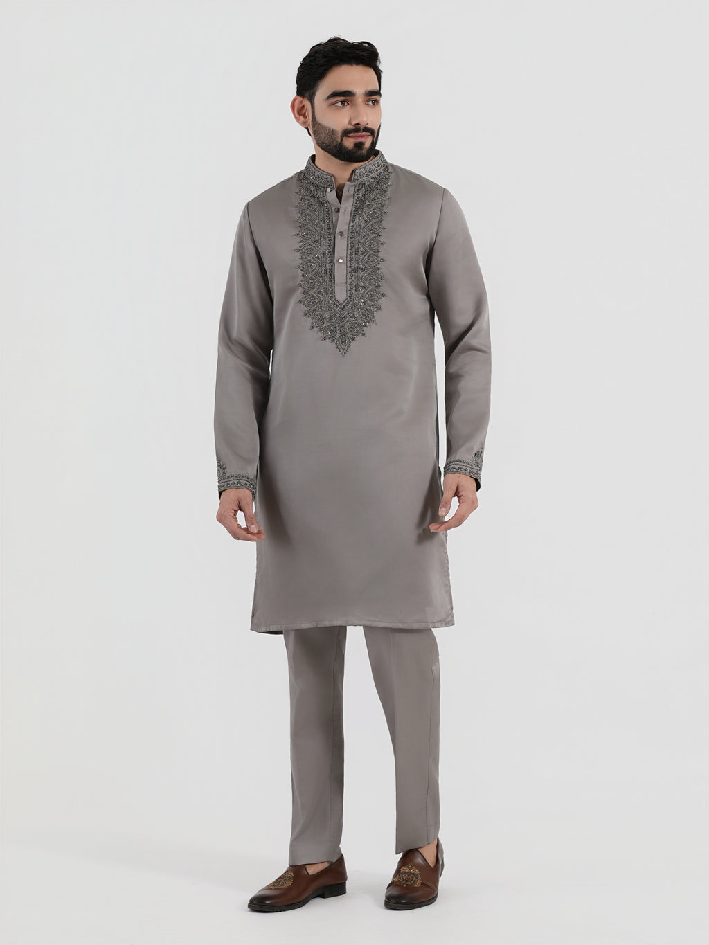 Steel Grey Opulence Kurta Set