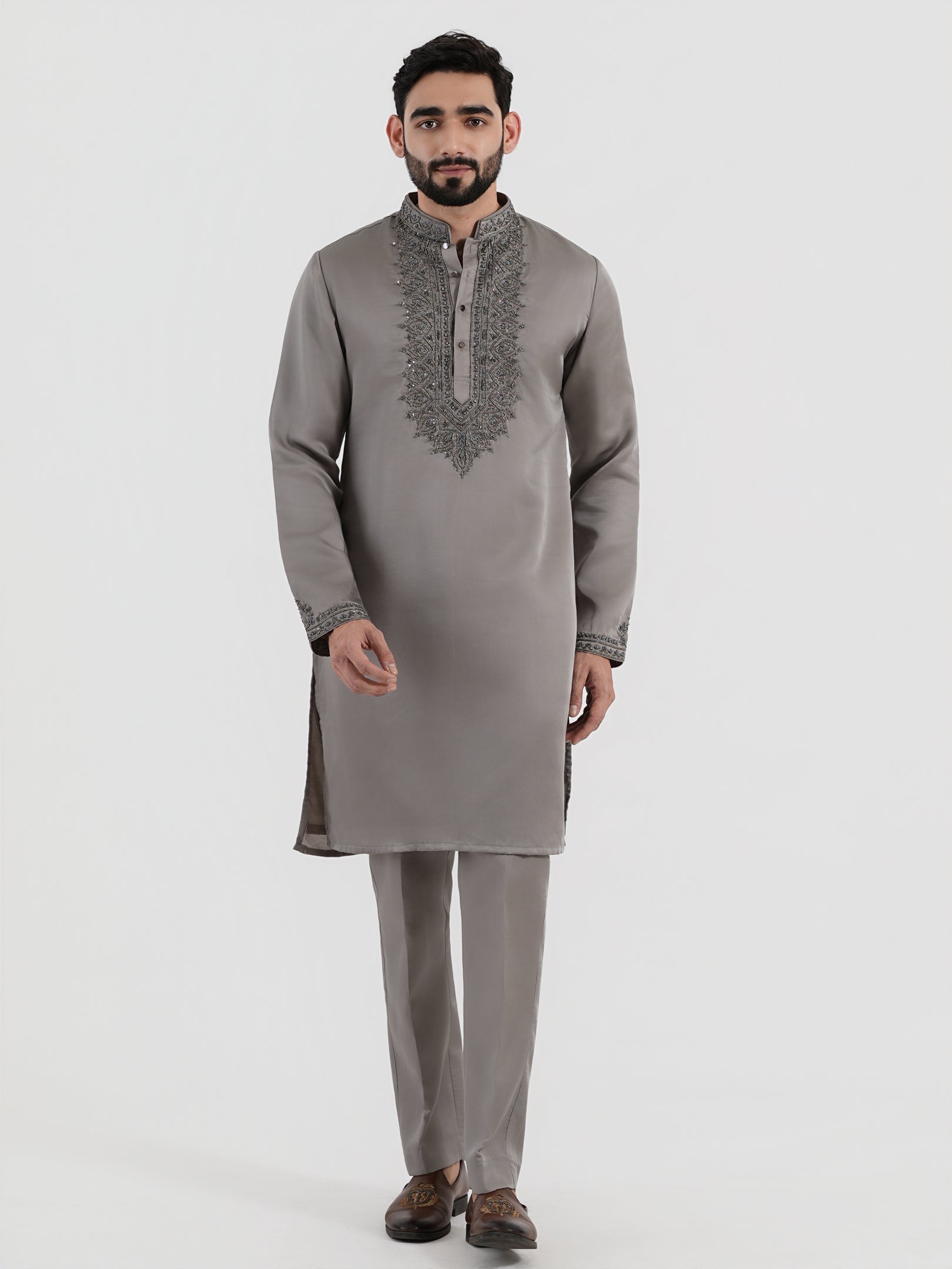 Steel Grey Opulence Kurta Set