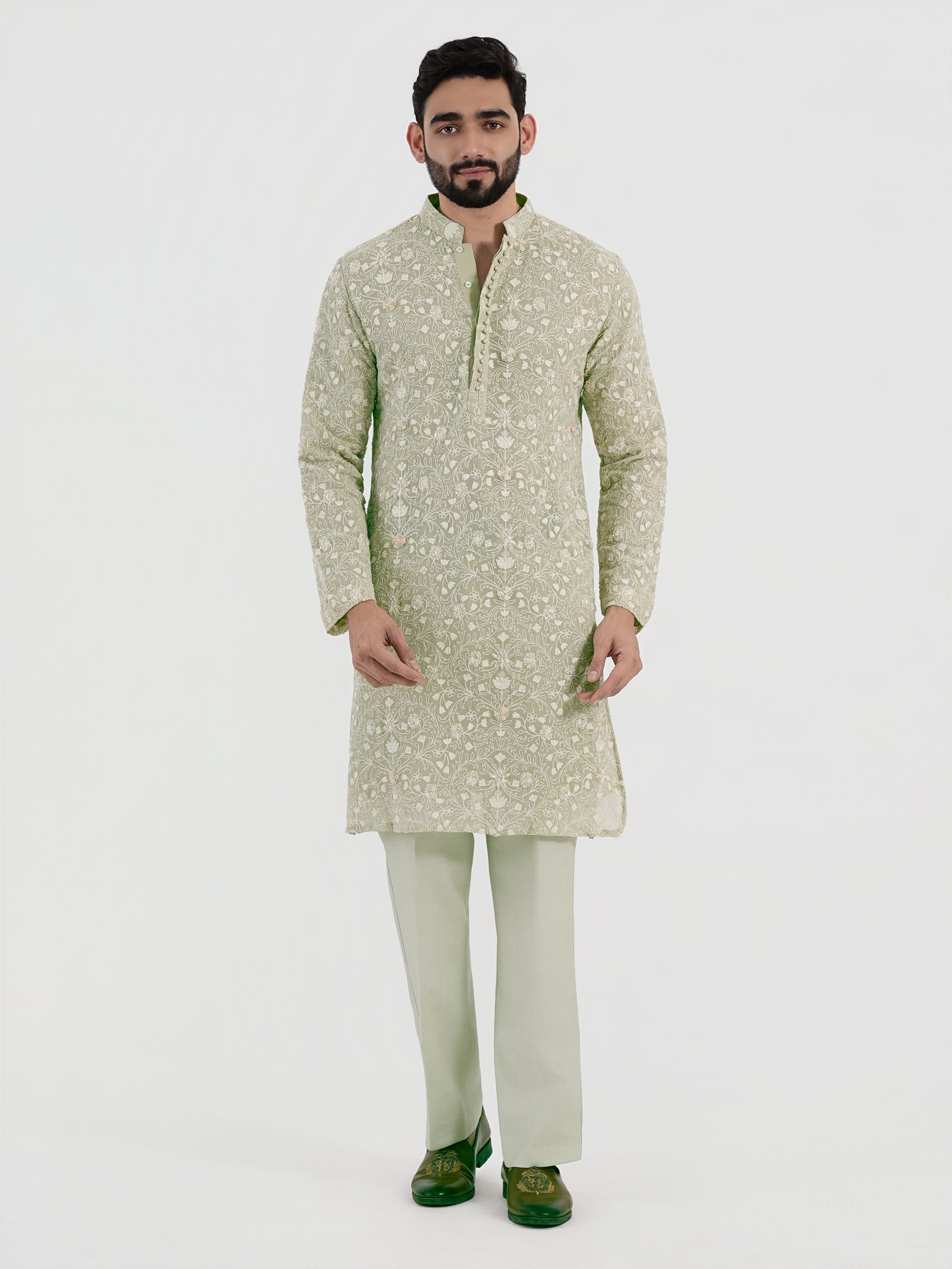 Pistachio Flora Kurta Set