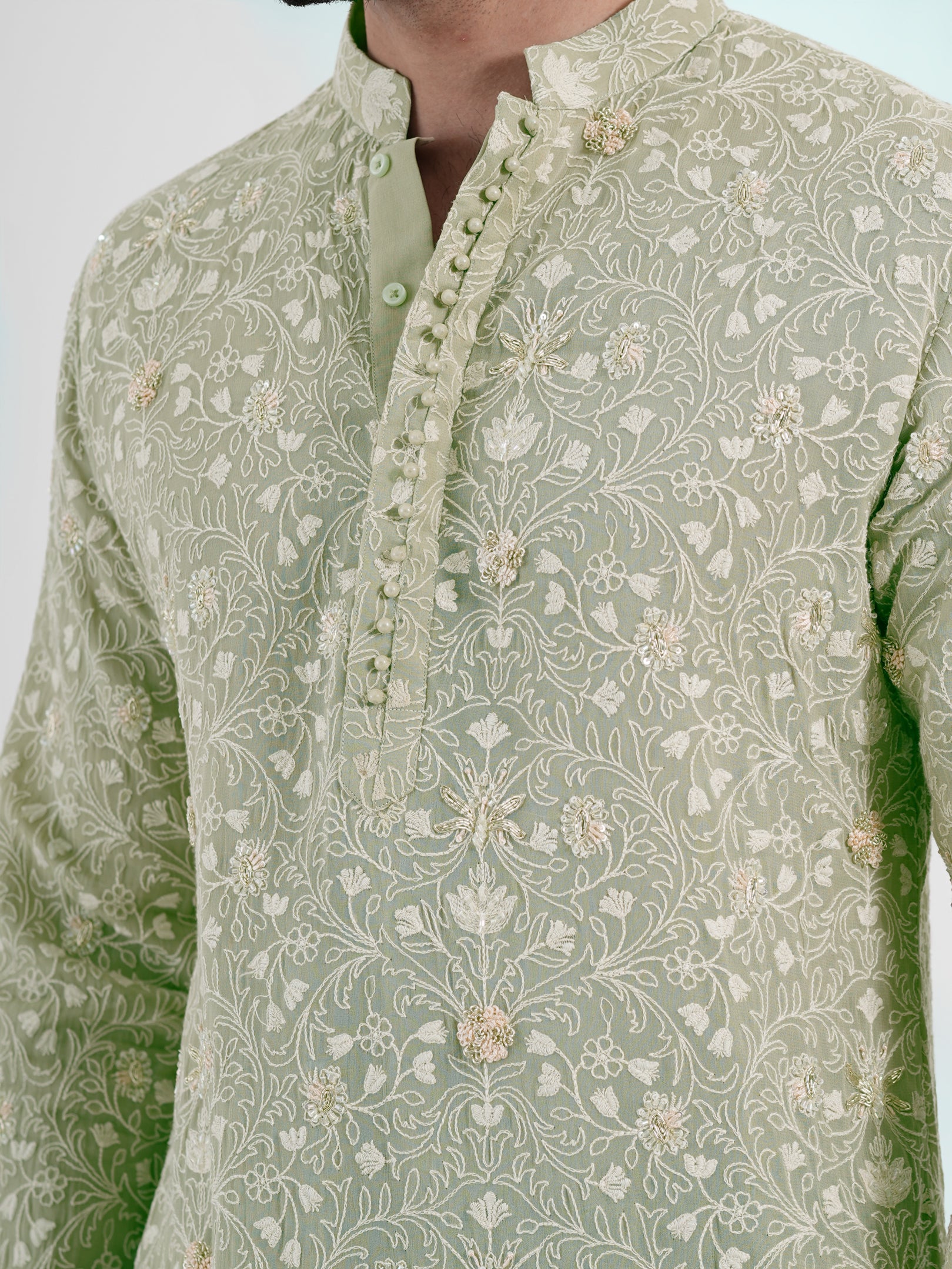 Pistachio Flora Kurta Set