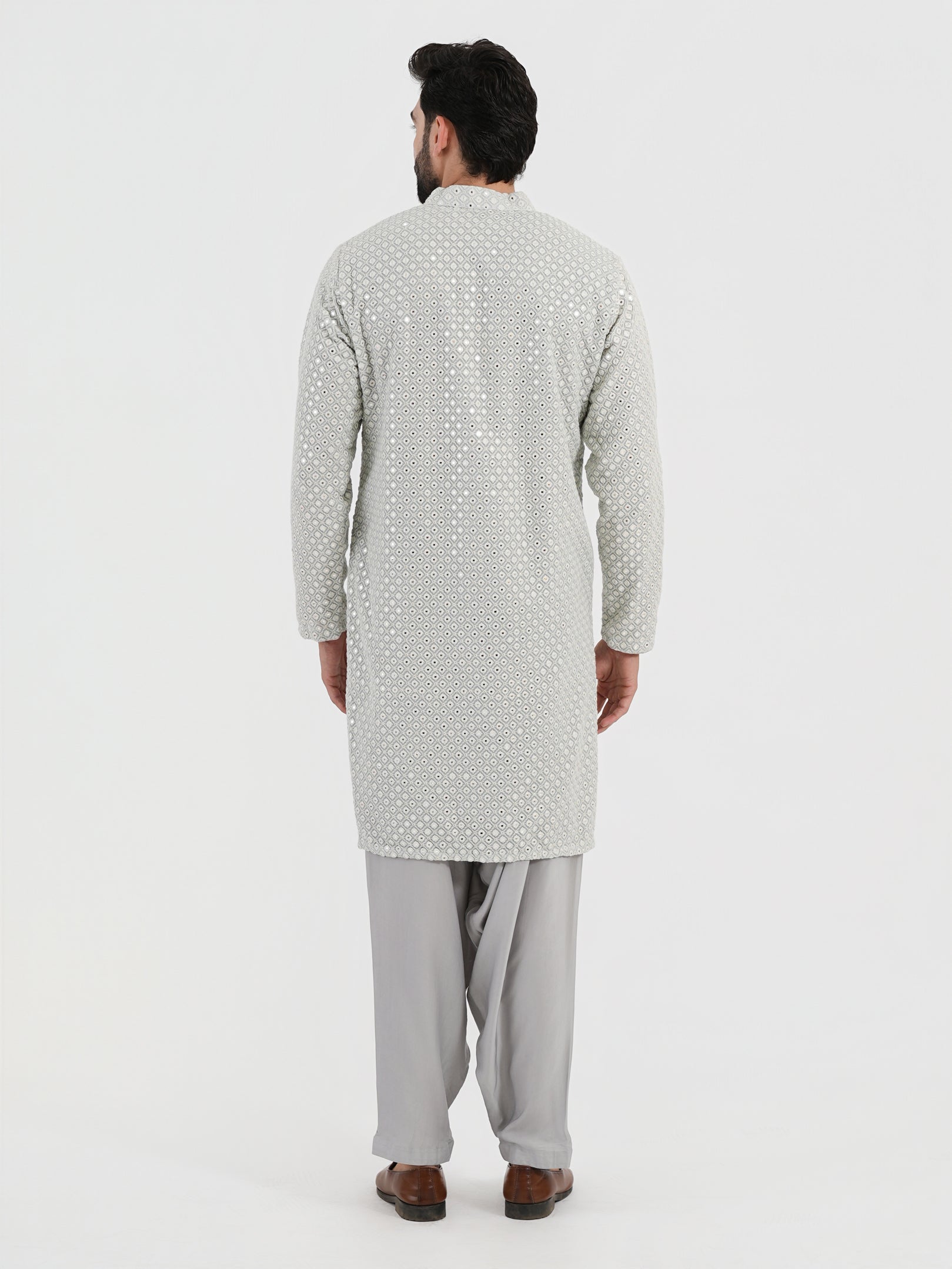 Pastel Blue Mirror Glow Kurta Set