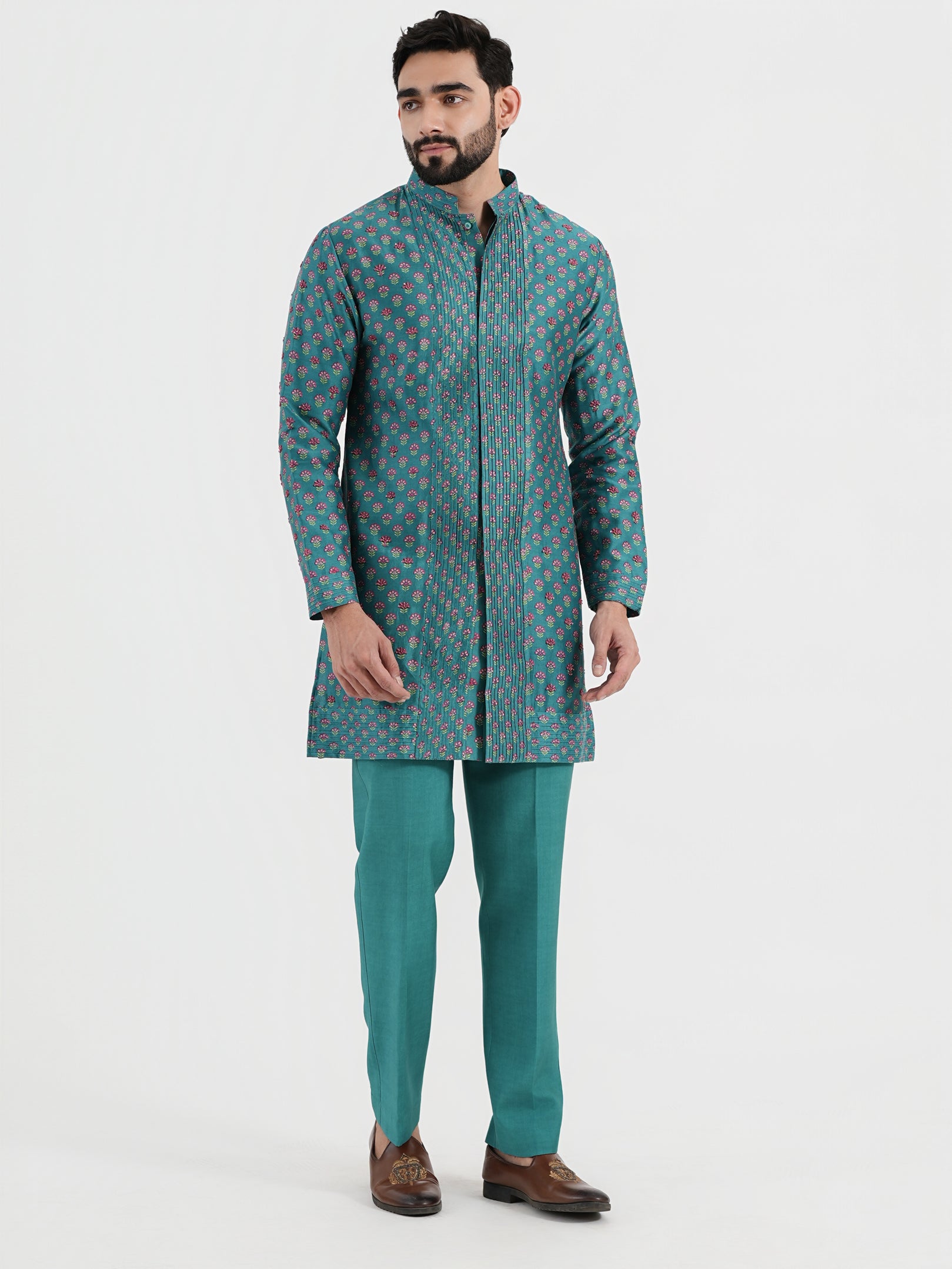 Teal Garden Kurta Set