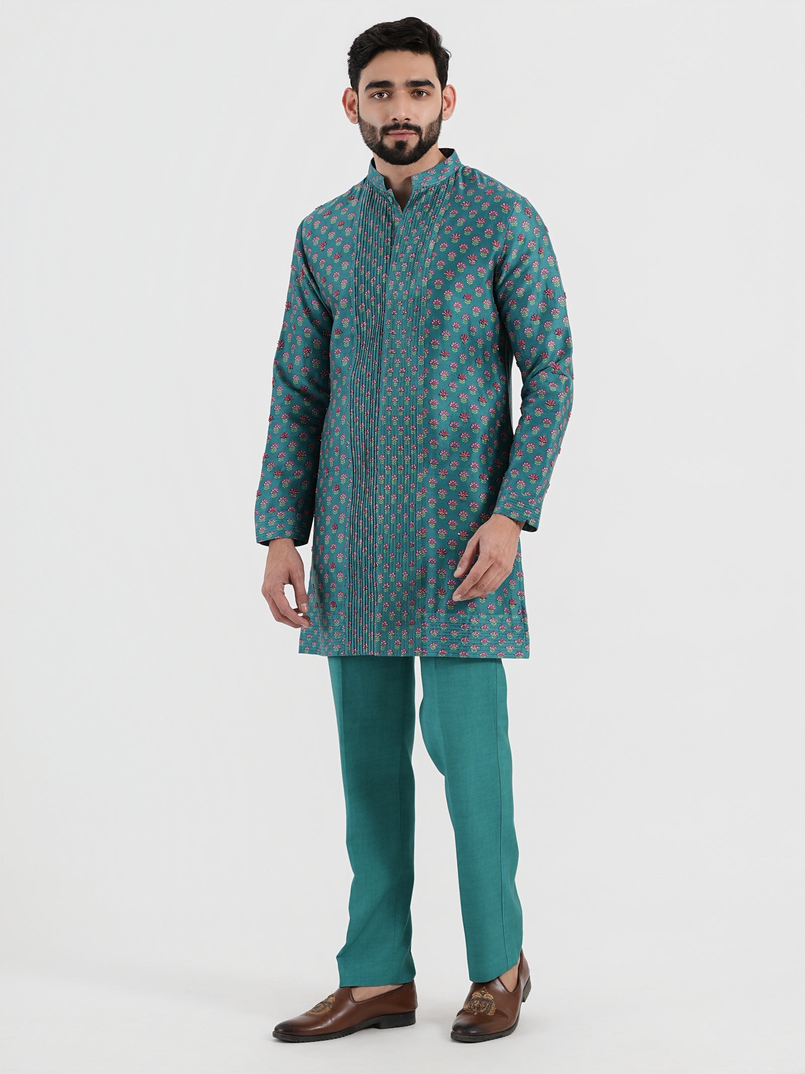 Teal Garden Kurta Set