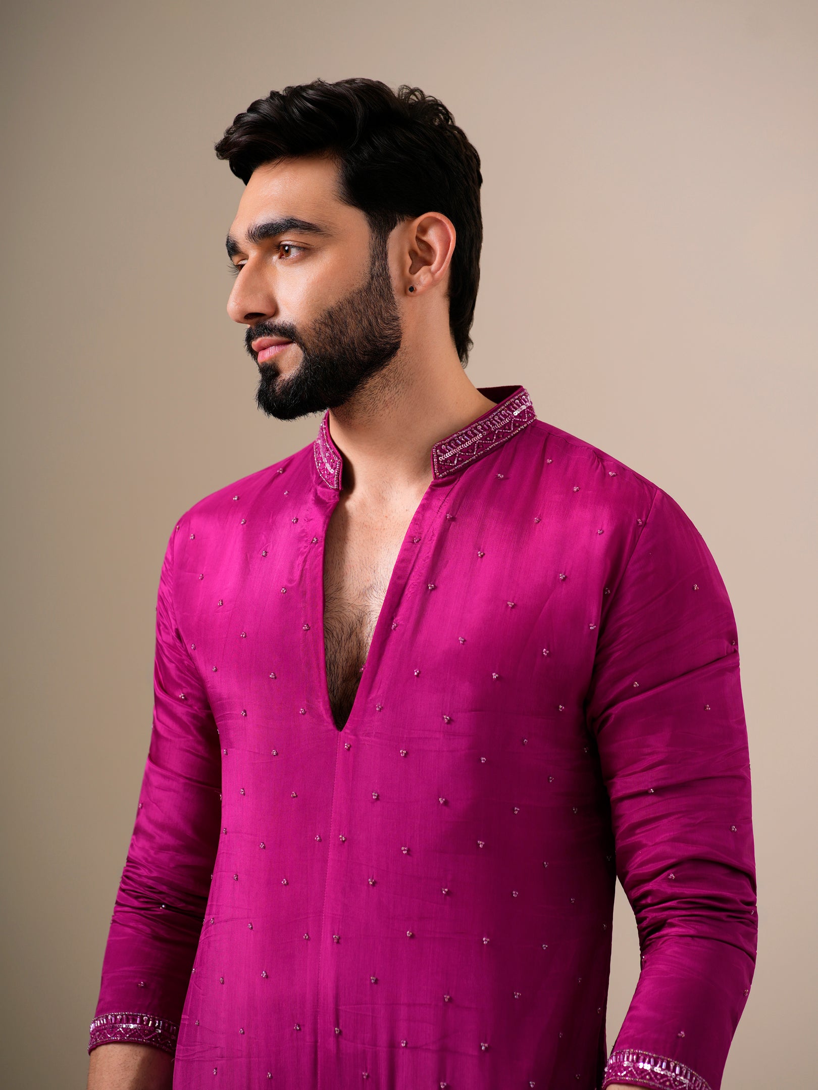 Rani Pink Ornate Kurta Set