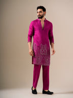 Rani Pink Ornate Kurta Set