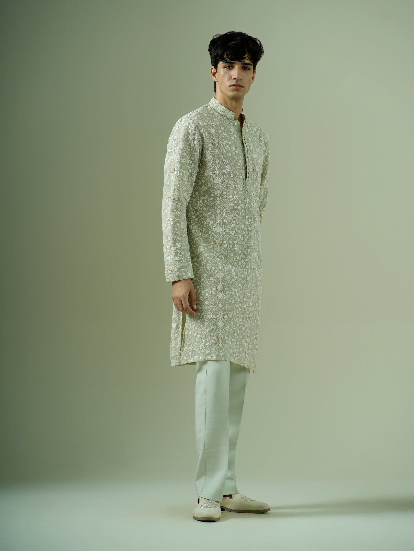 Pistachio Flora Kurta Set