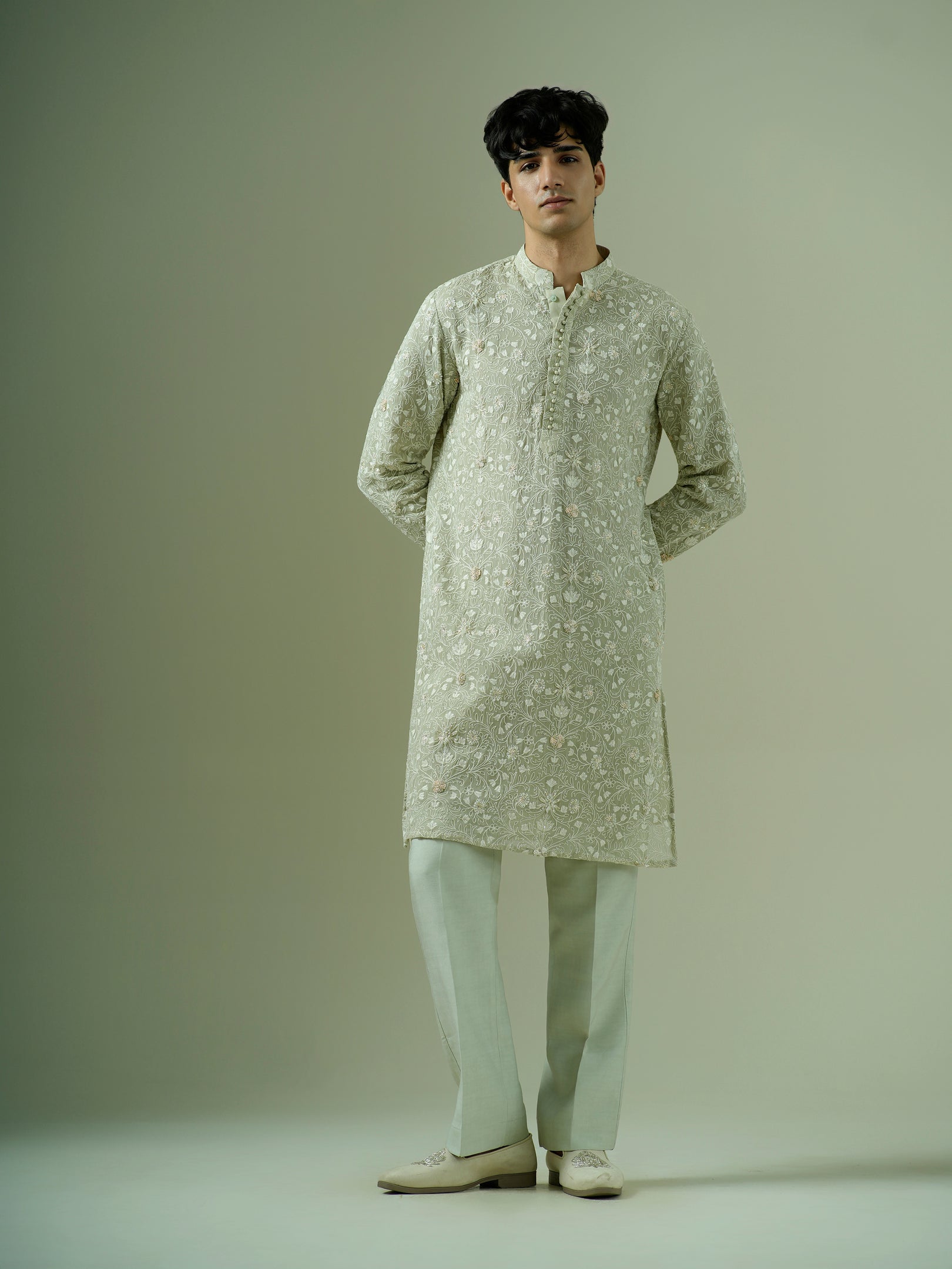 Pistachio Flora Kurta Set