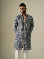 Denim Flora Kurta Set