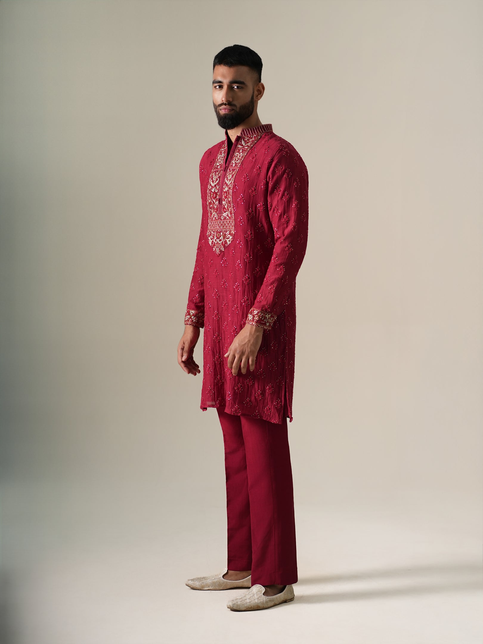Ruby Zardozi Kurta Set