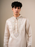Beige Bloomwork Kurta Set