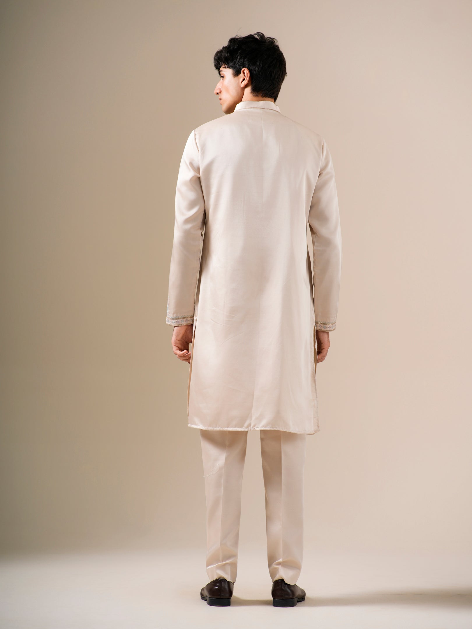 Beige Bloomwork Kurta Set