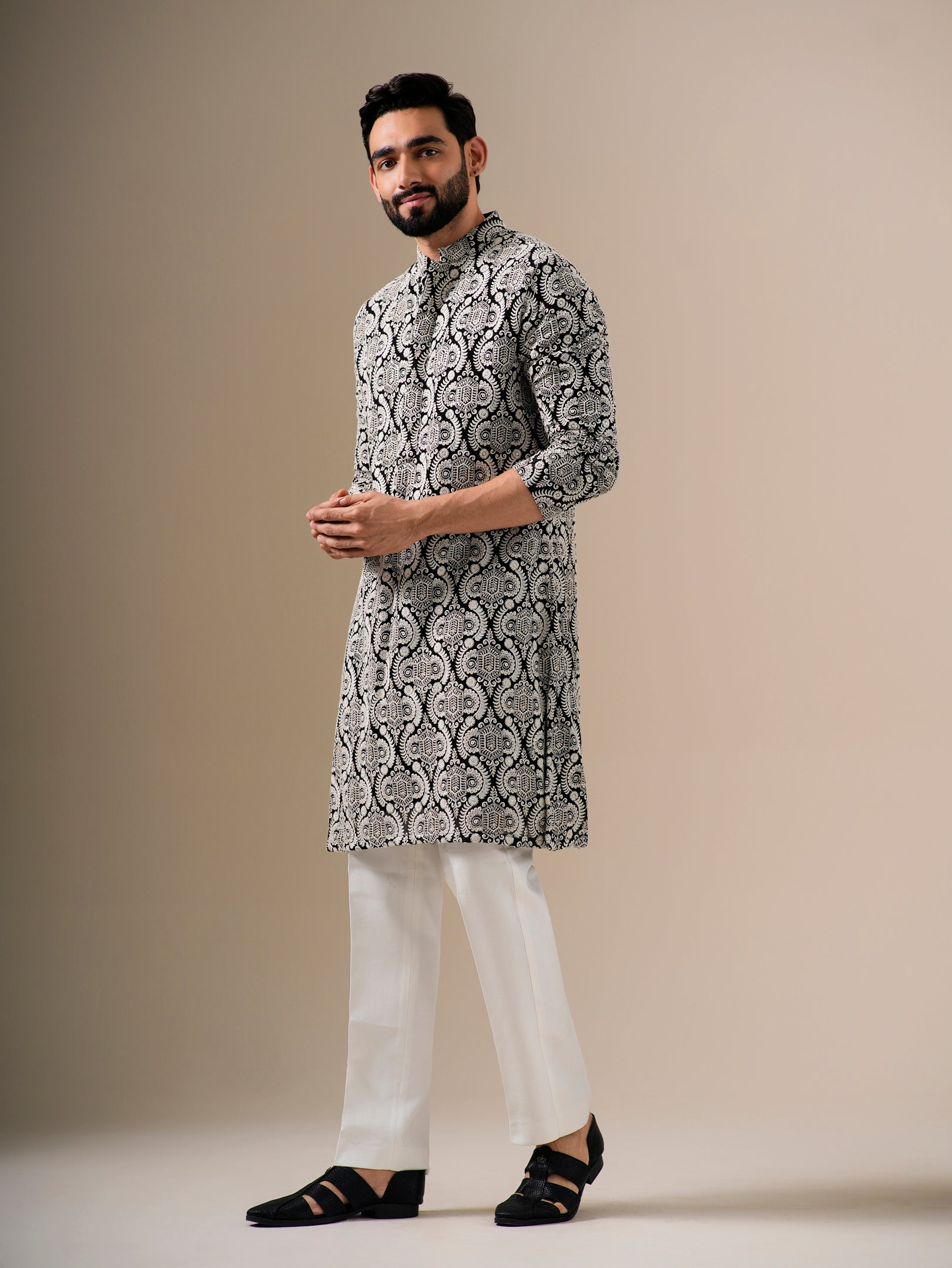 Black Heritage Kurta Set