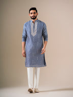 Indigo Mosaic Mirrorwork Kurta Set