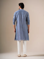 Indigo Mosaic Mirrorwork Kurta Set